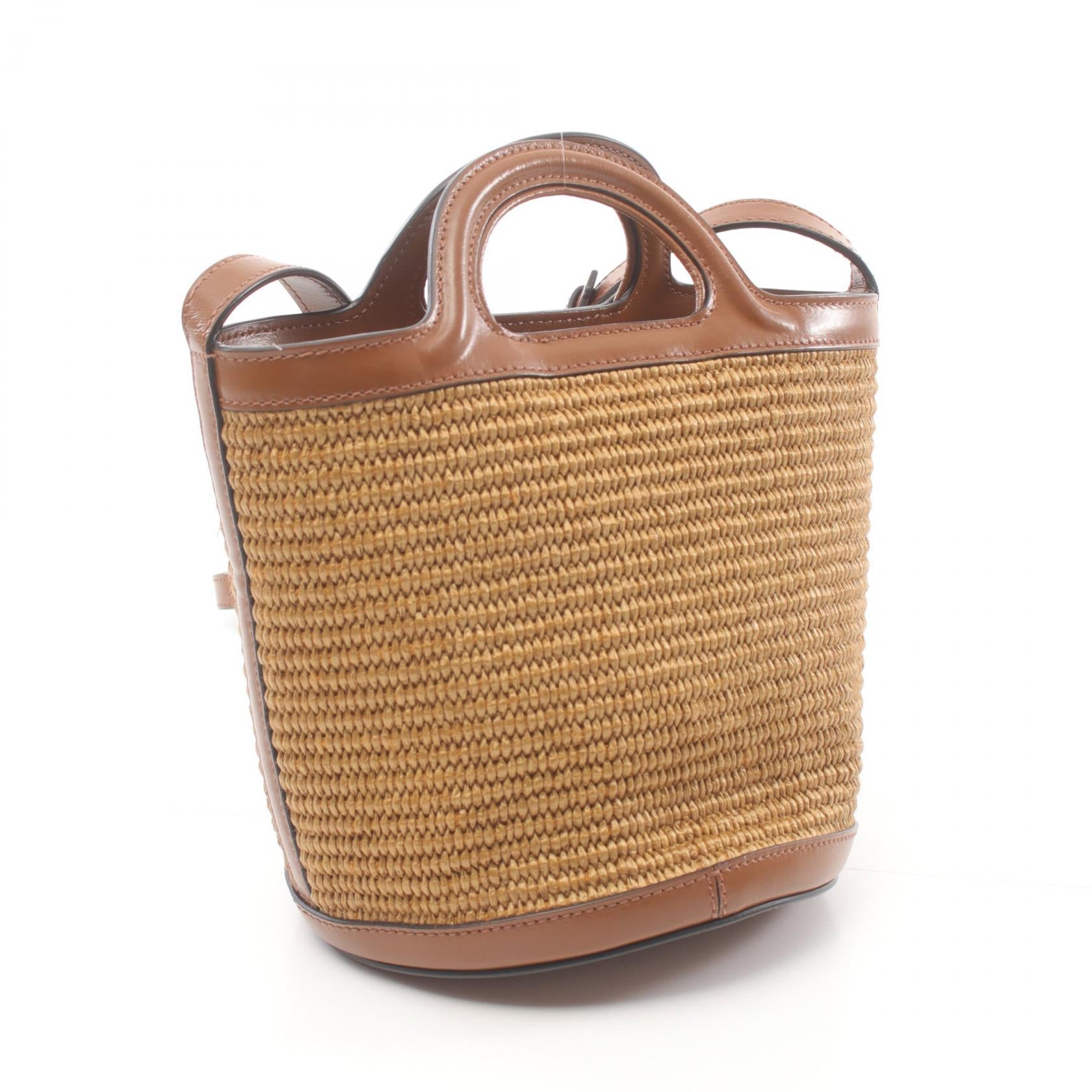 Marni Tropicalia Basket Bag Small Leather Raffia