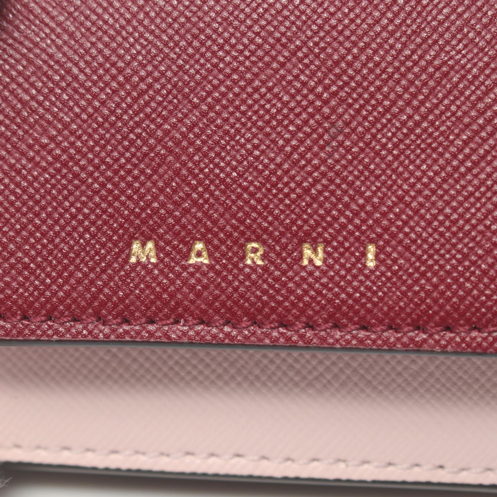 Marni Leather Trifold Wallet Leather Short Wallet PFMOW02U23 in Great Condition