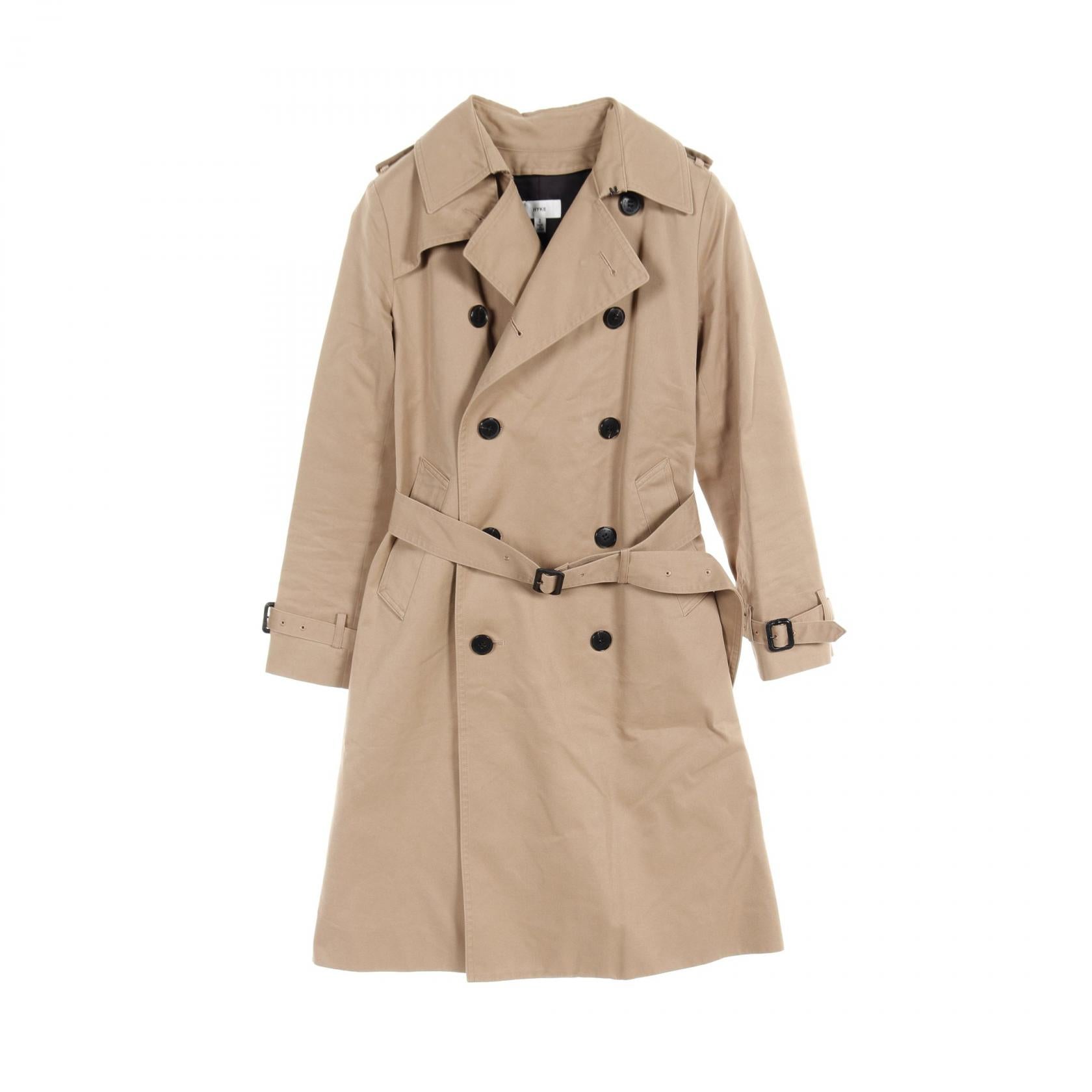 HYKE Cotton Trench Coat Beige