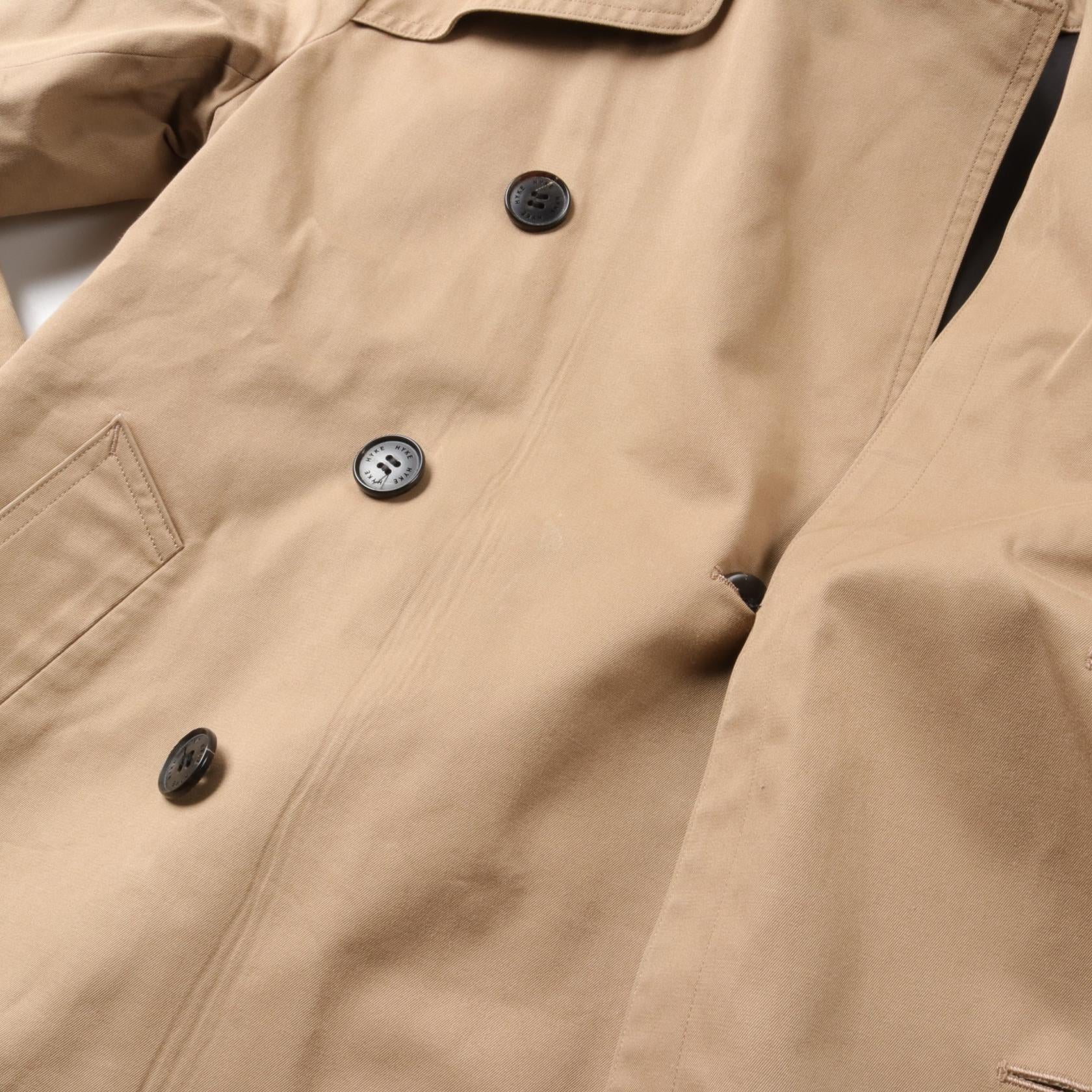 HYKE Cotton Trench Coat Beige