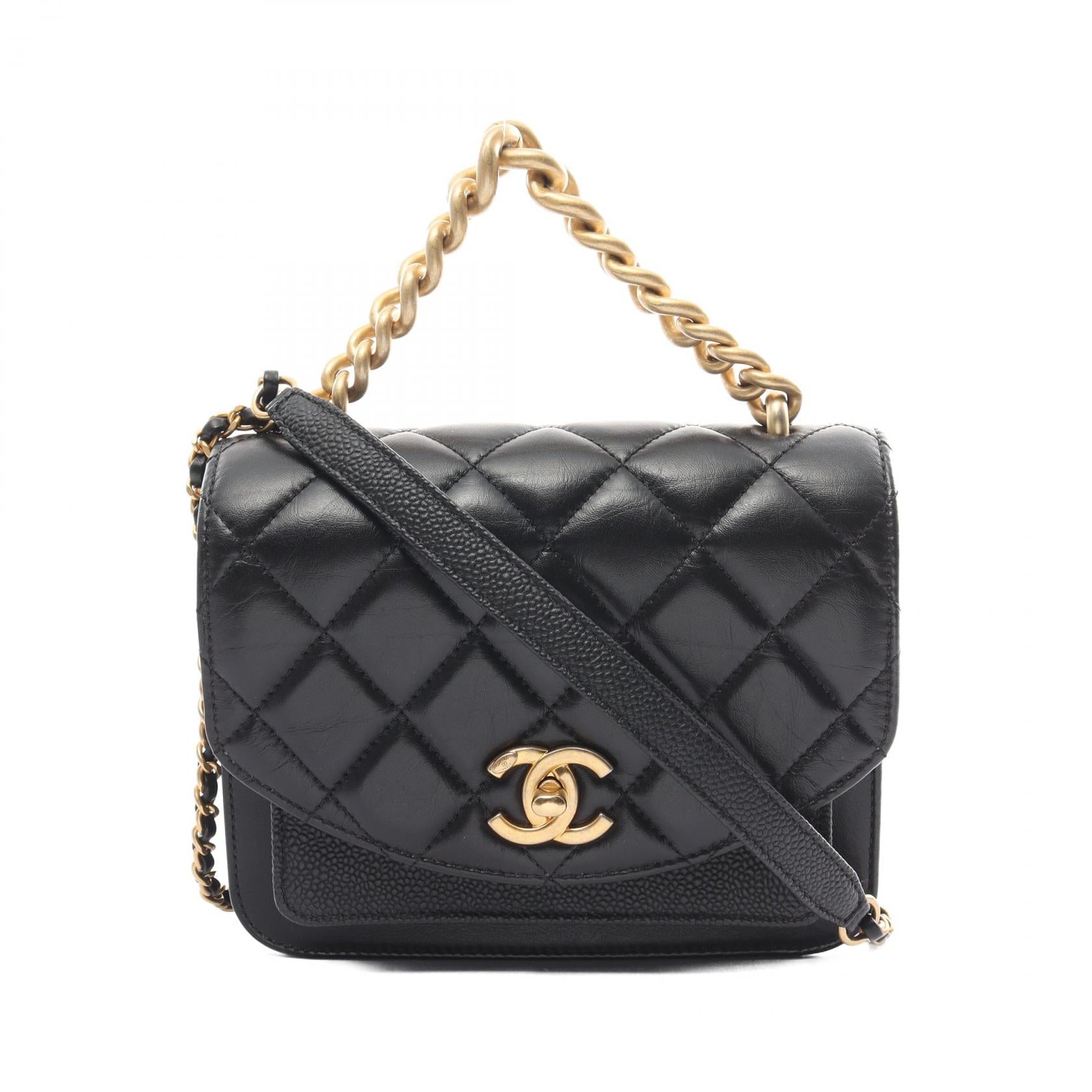 Chanel Leather Caviar Shoulder Bag Black