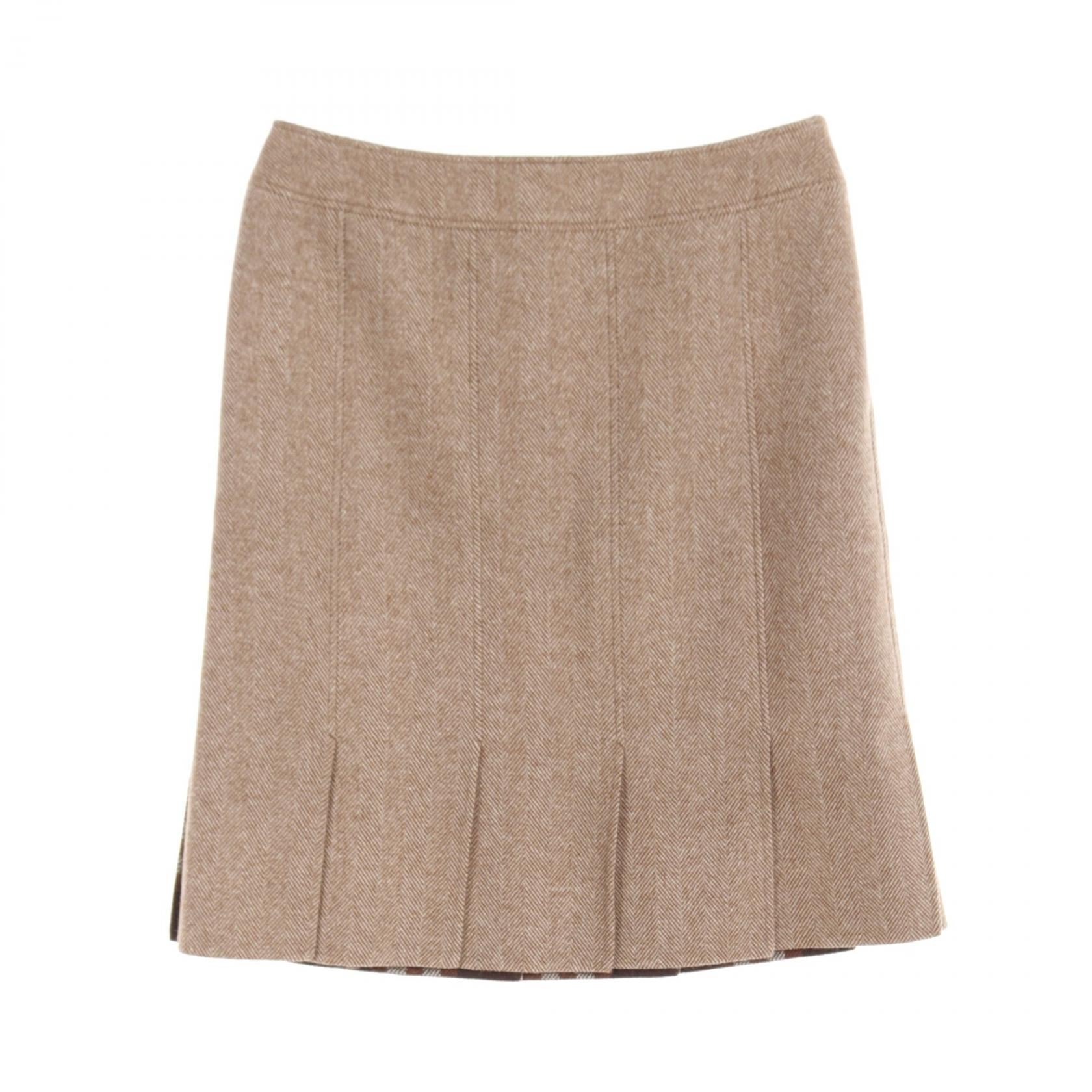 Burberry Wool Cashmere Skirt Beige