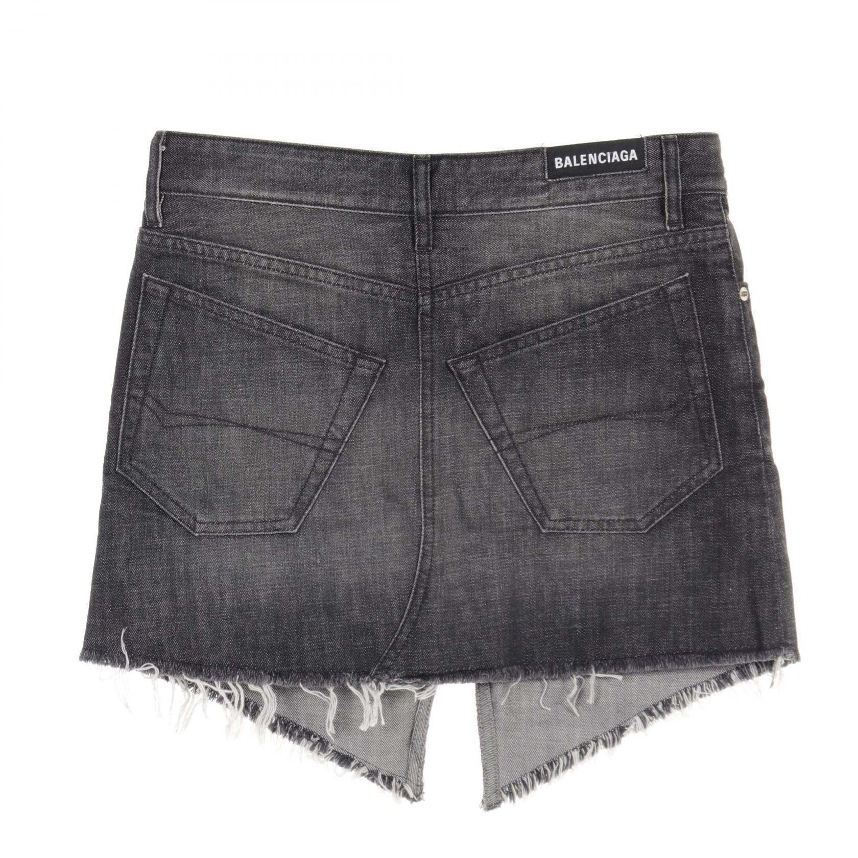 Balenciaga Cotton Mini Skirt Gray