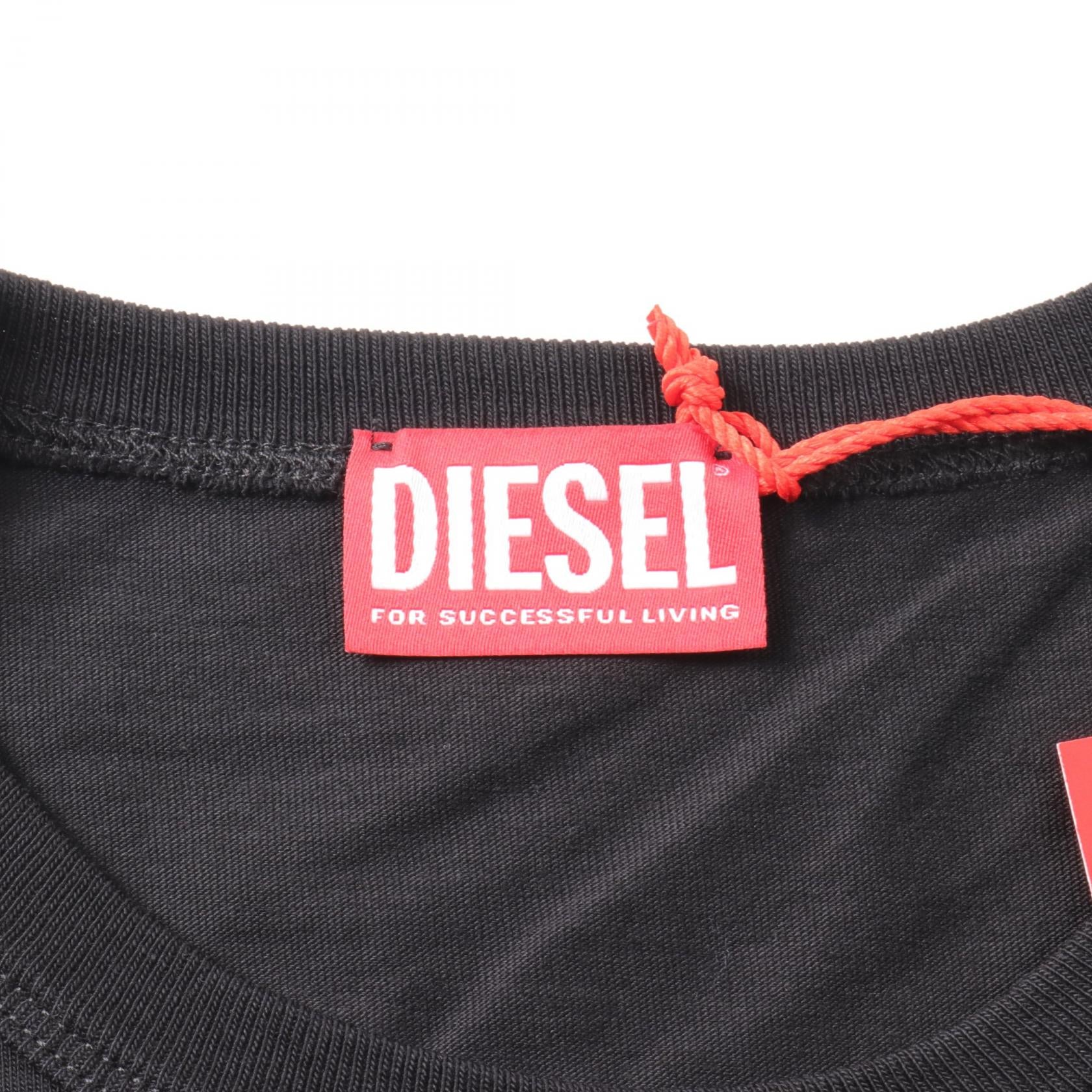 DIESEL T-ADJUST-OD Cotton T-Shirt Black