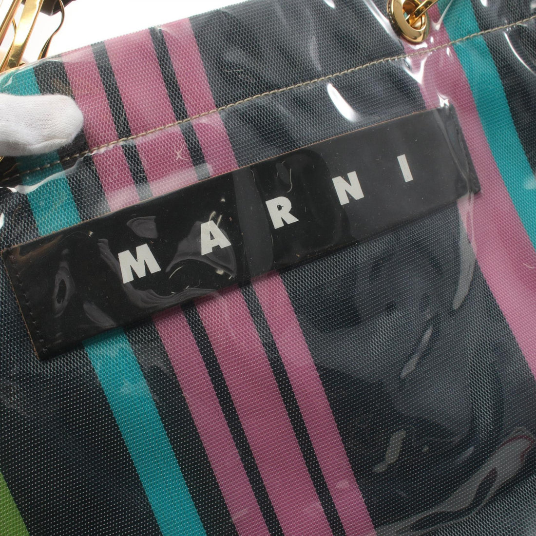 MARNI Glossy Grip Tote Bag Vinyl Leather