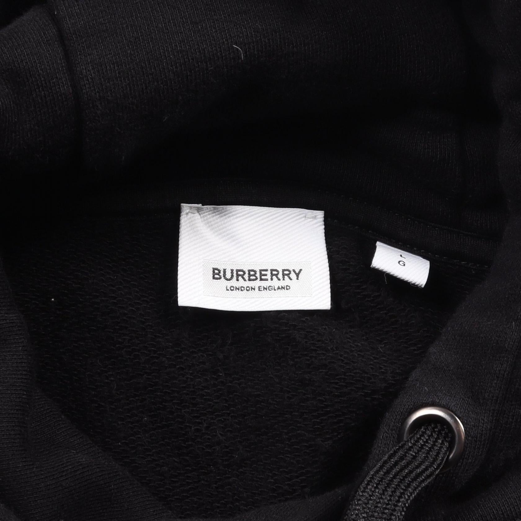 Burberry Cotton Hoodie Sweatshirt Black