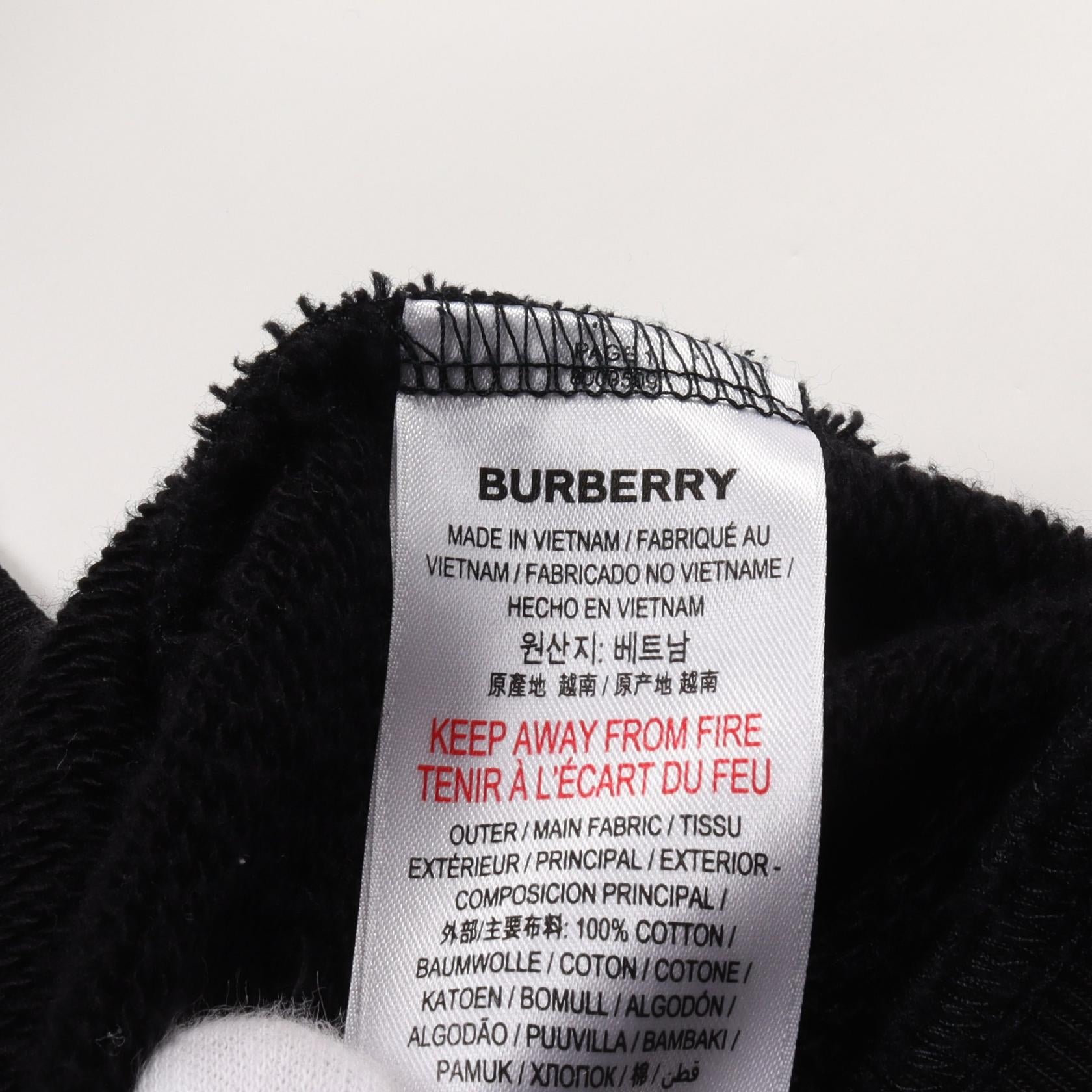 Burberry Cotton Hoodie Sweatshirt Black