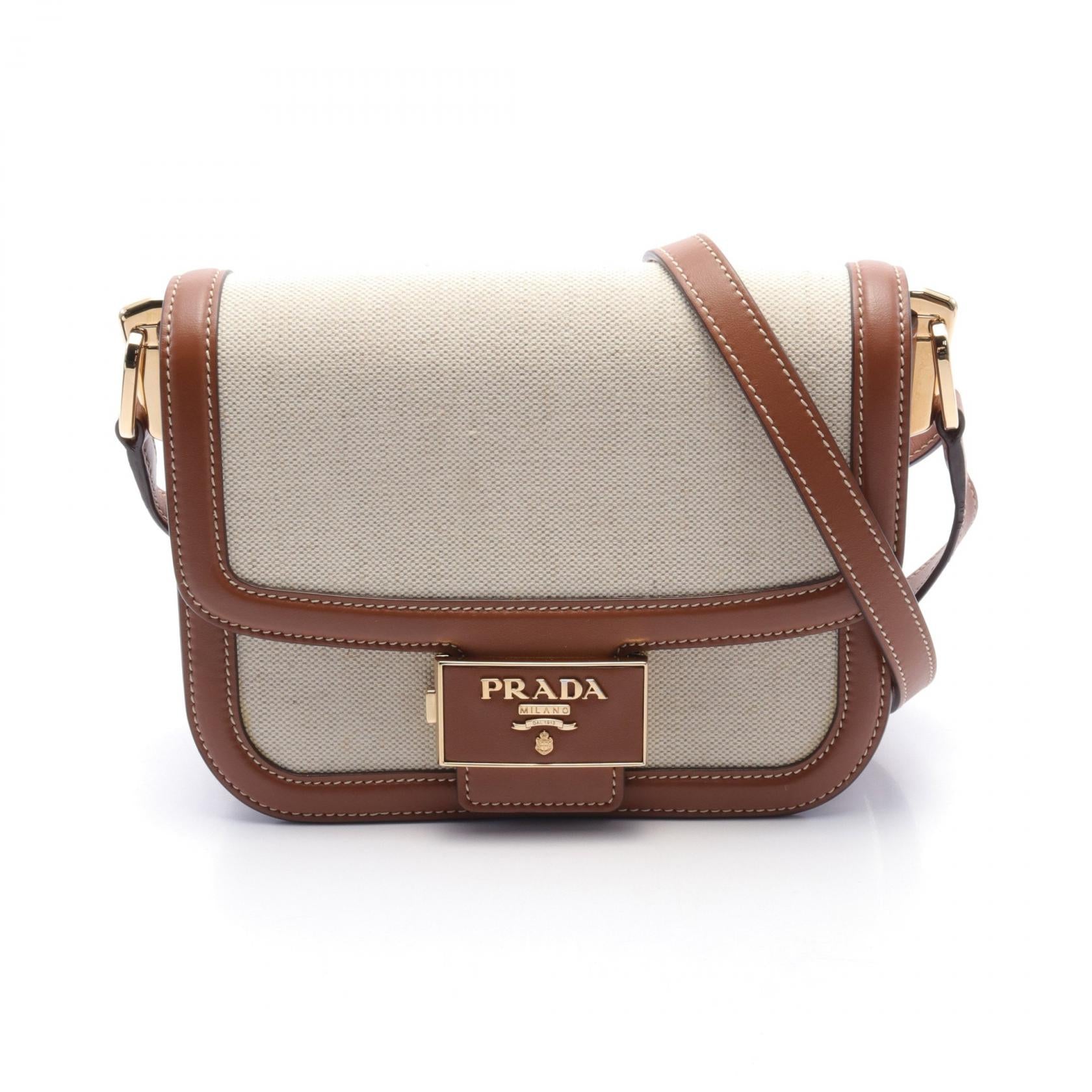 Prada Canvas Leather Shoulder Bag 1BD257