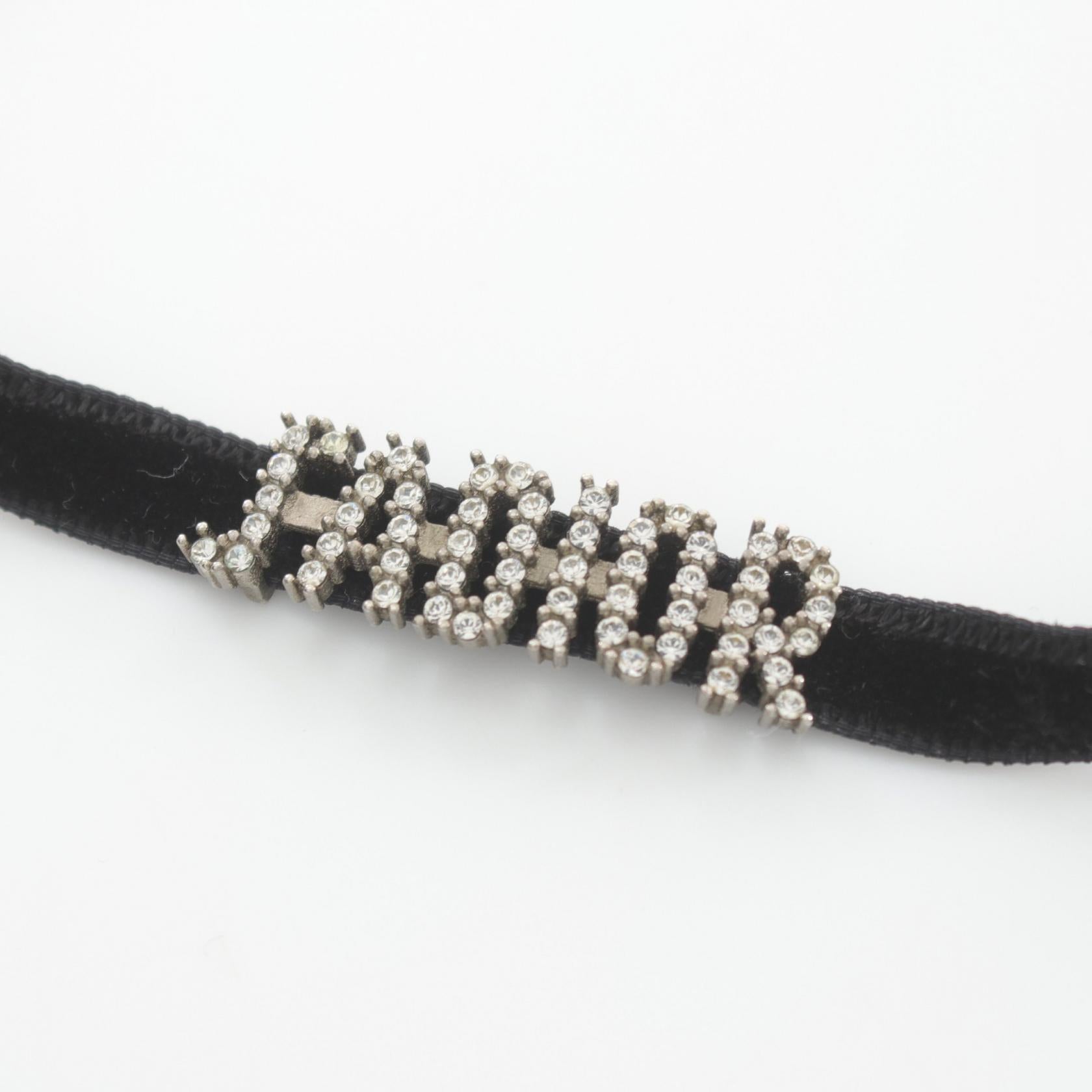 Dior J'ADIOR Choker Stainless Steel Velour Rhinestone