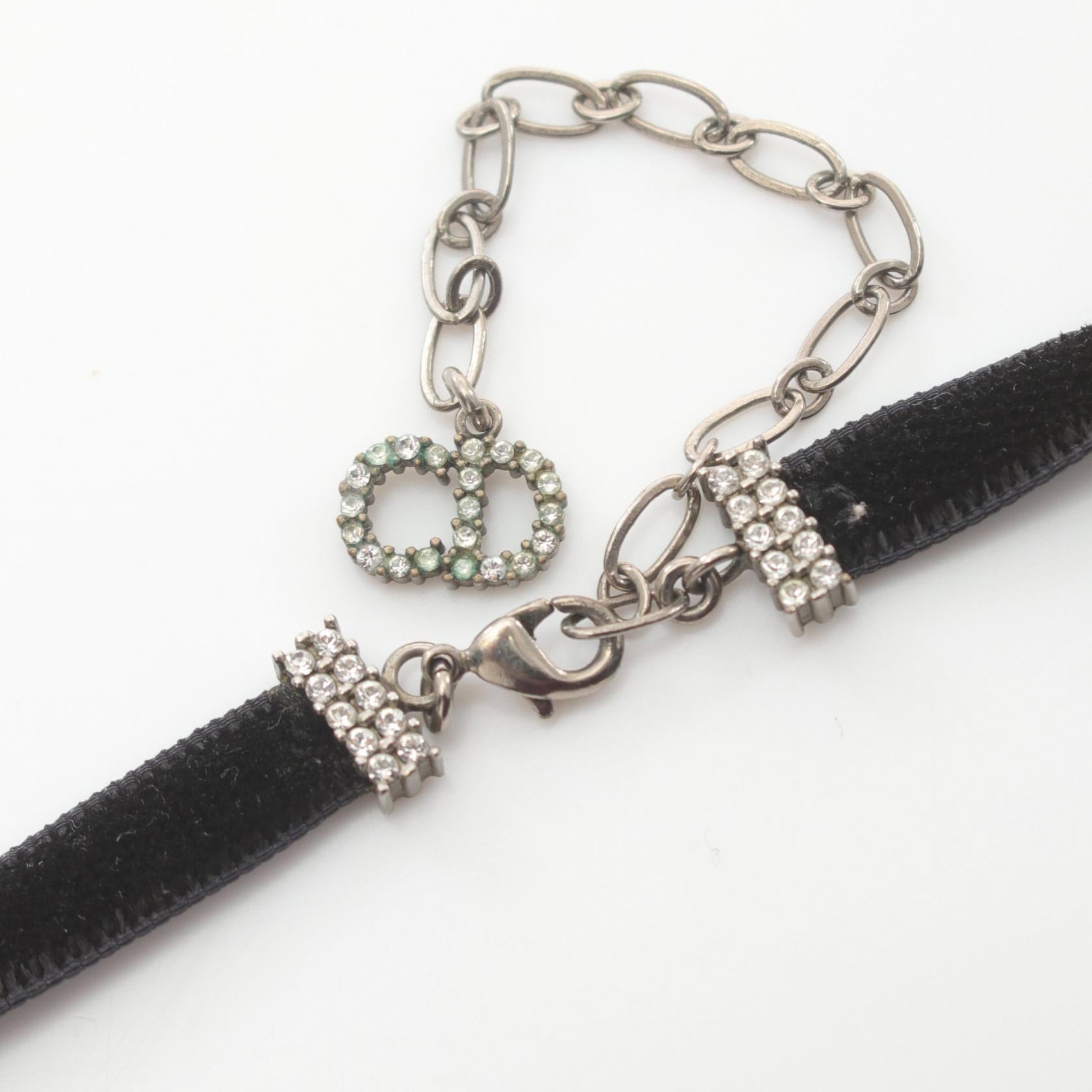 Dior J'ADIOR Choker Stainless Steel Velour Rhinestone