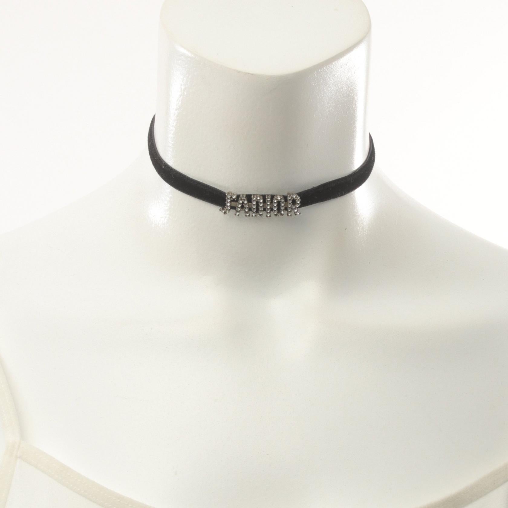 Dior J'ADIOR Choker Stainless Steel Velour Rhinestone