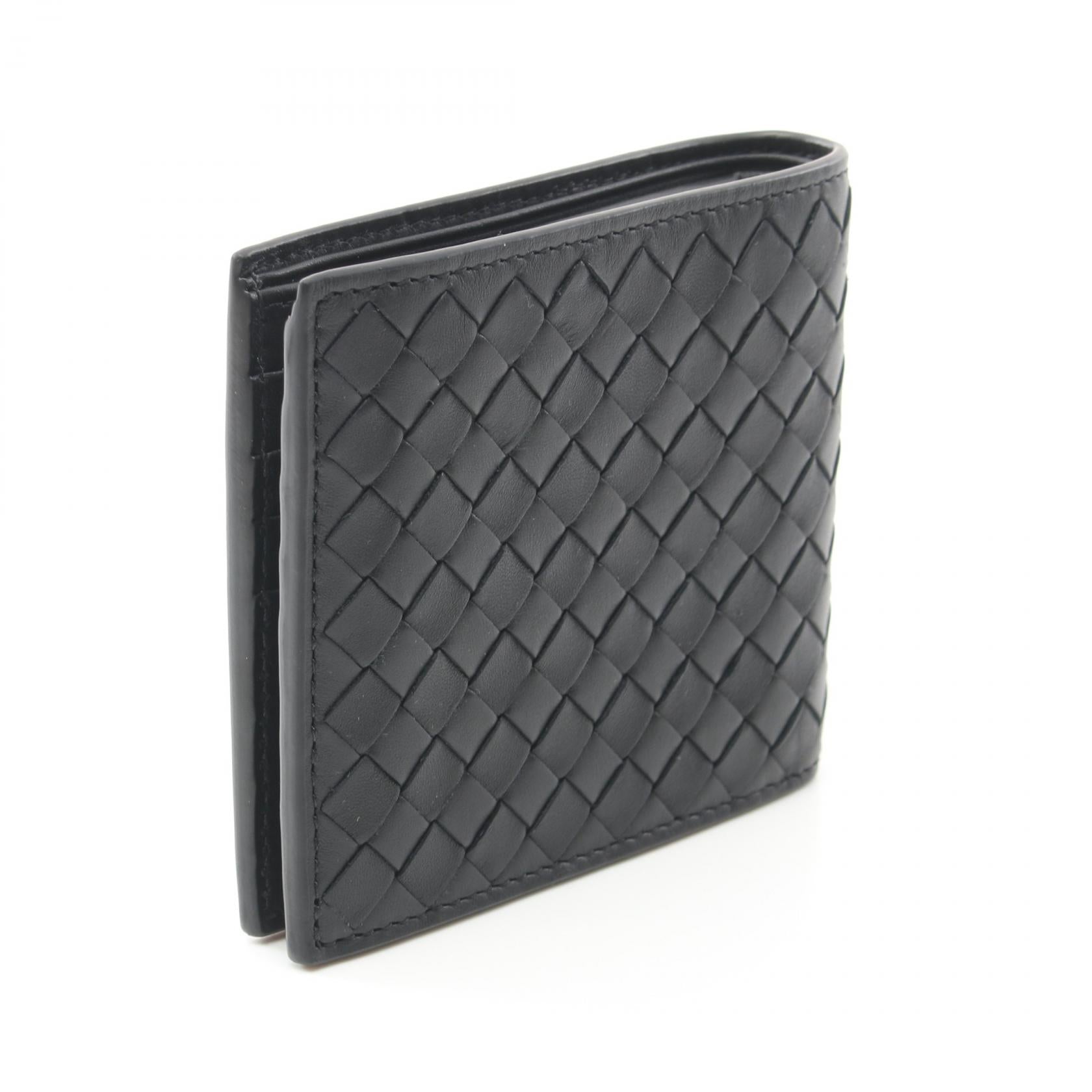 Bottega Veneta Leather Intrecciato Wallet Black