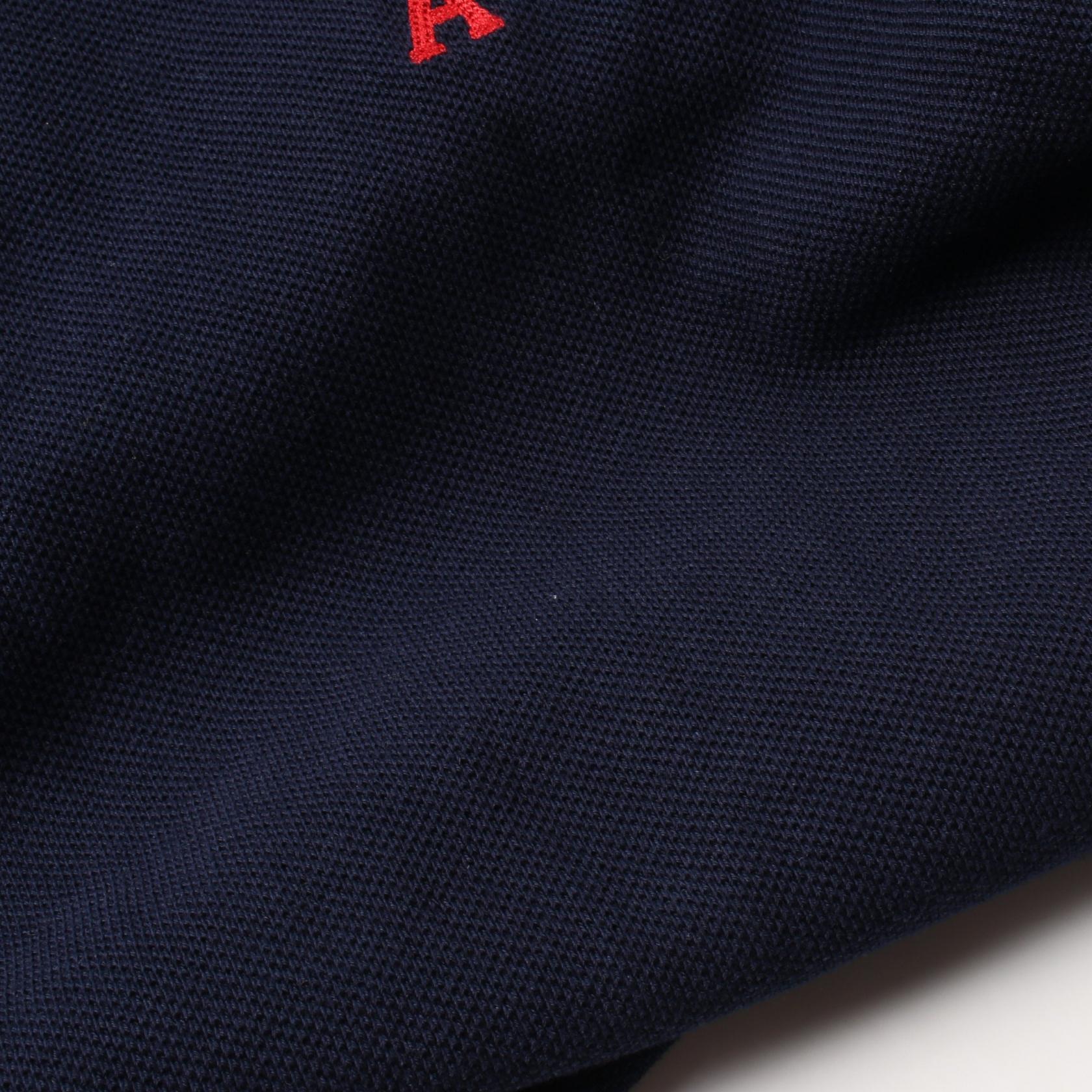 AMI Heart Logo Cotton Polo Shirt Navy