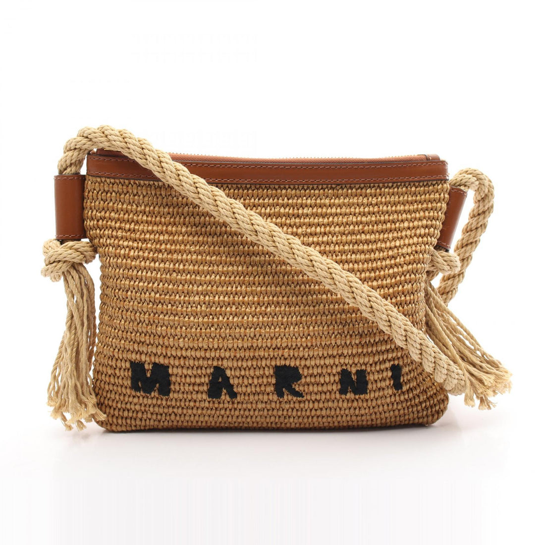 MARNI MARCEL Nylon Cotton Shoulder Bag Brown