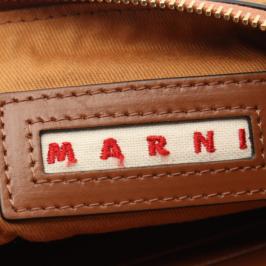 MARNI MARCEL Nylon Cotton Shoulder Bag Brown