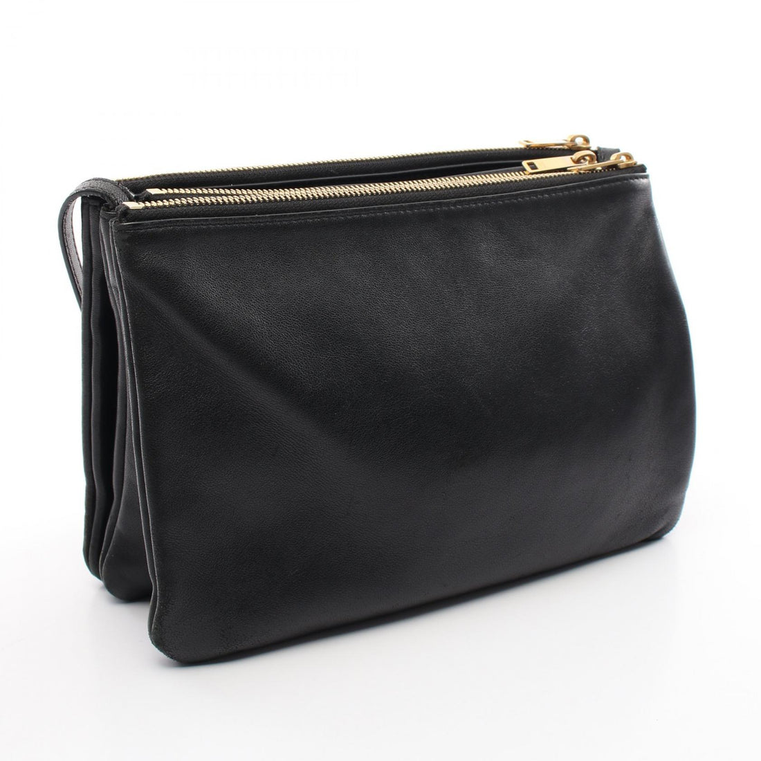 Celine Trio Large Leather Shoulder Bag Black