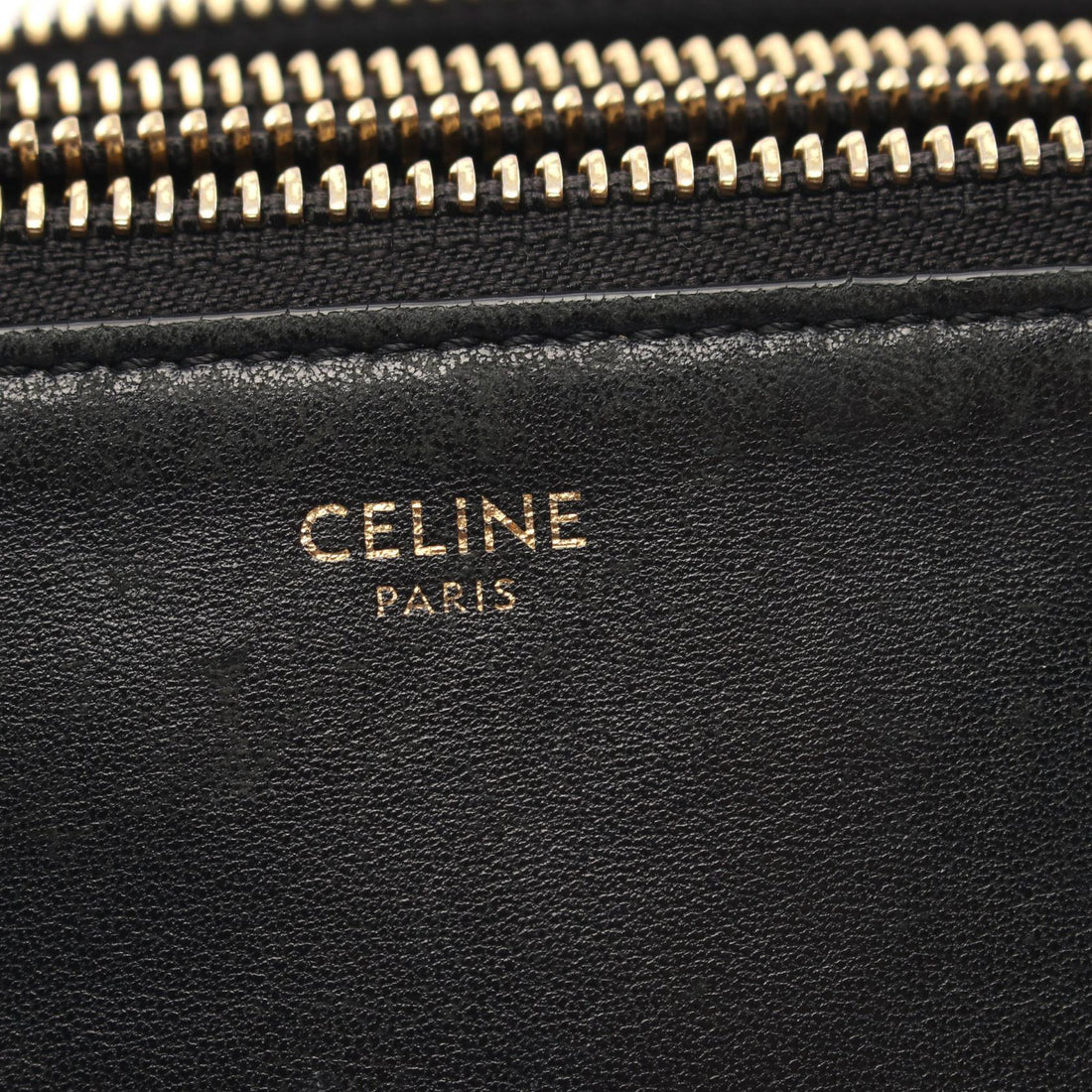 Celine Trio Large Leather Shoulder Bag Black