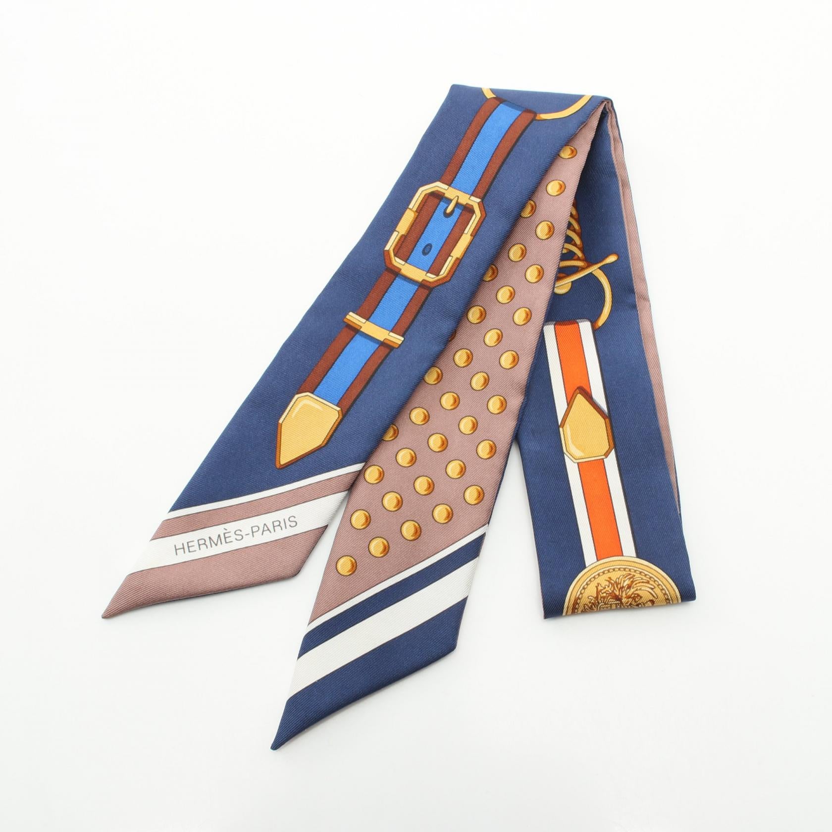 Hermes Silk Twilly Grand Tralala Scarf