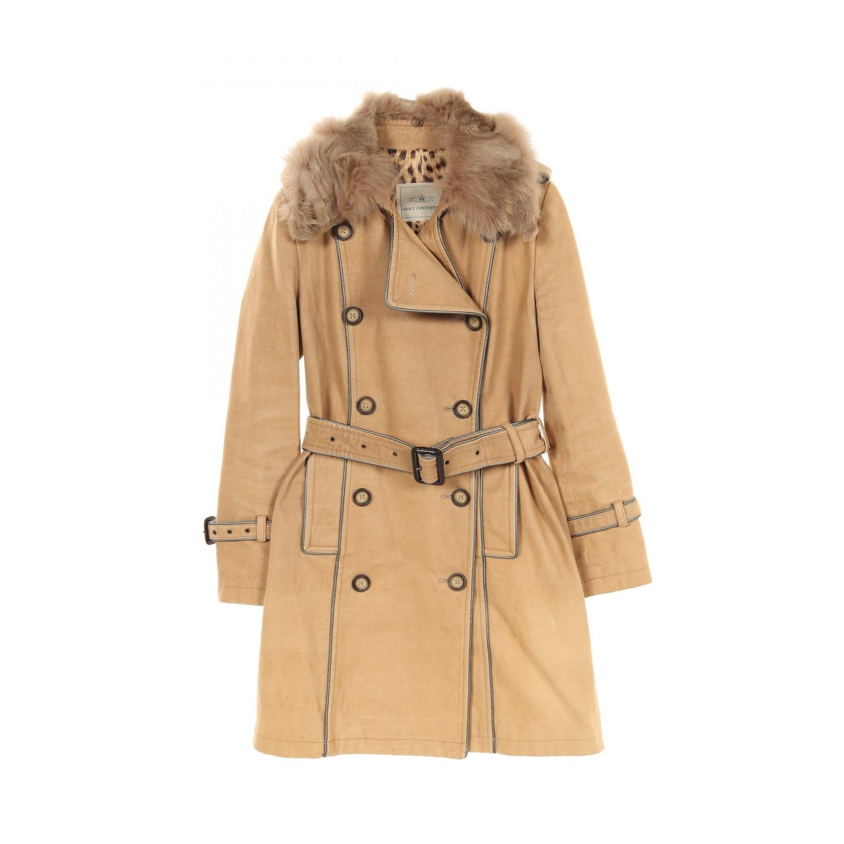 GRACE CONTINENTAL Cotton Trench Coat Beige