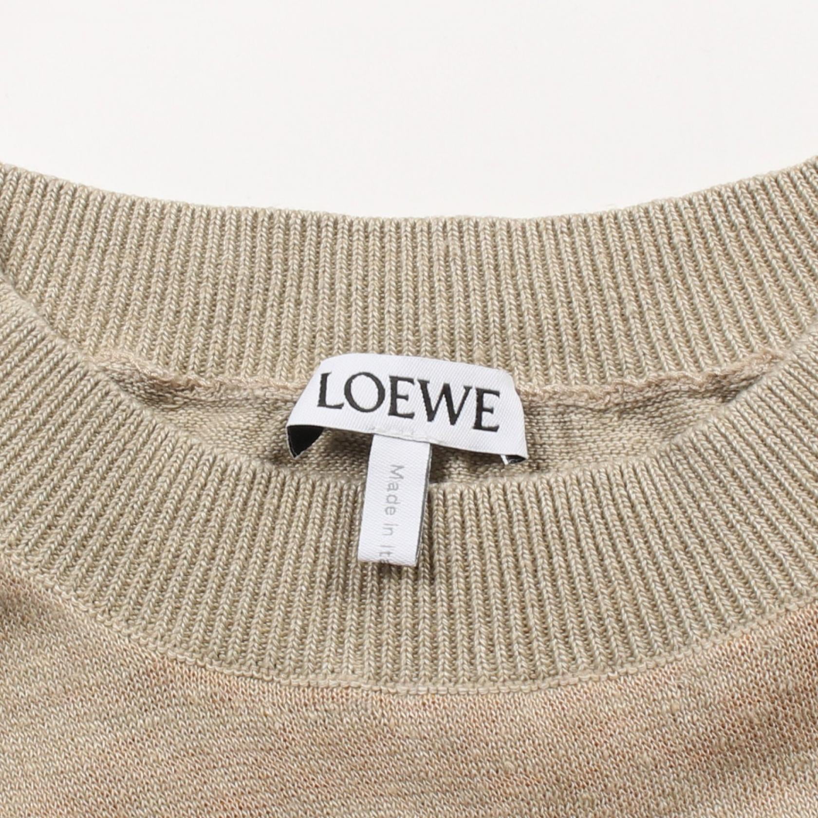 Loewe Knit Fabric Cotton Top S Beige