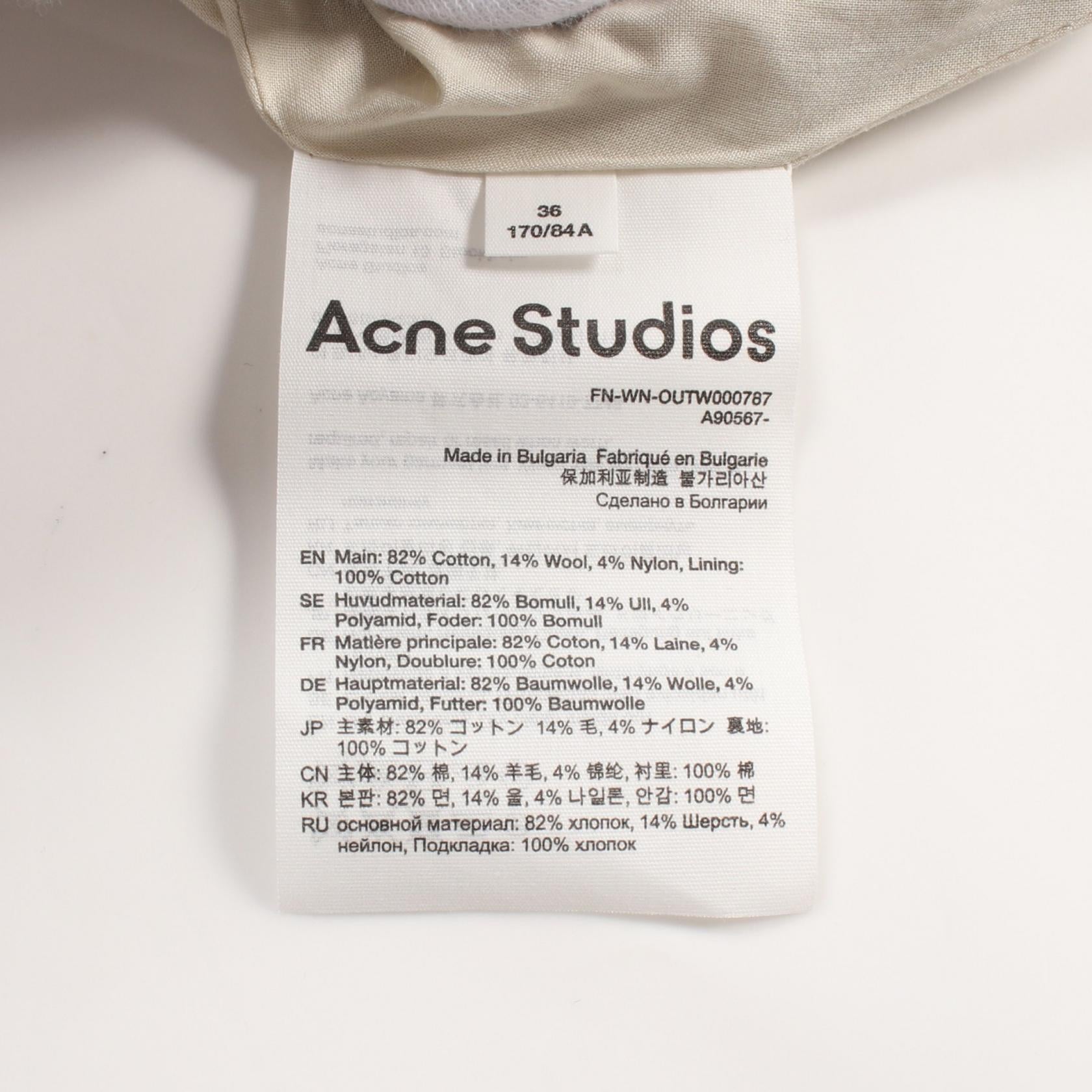 Acne Studios Lace-Up Wool Cotton Outerwear