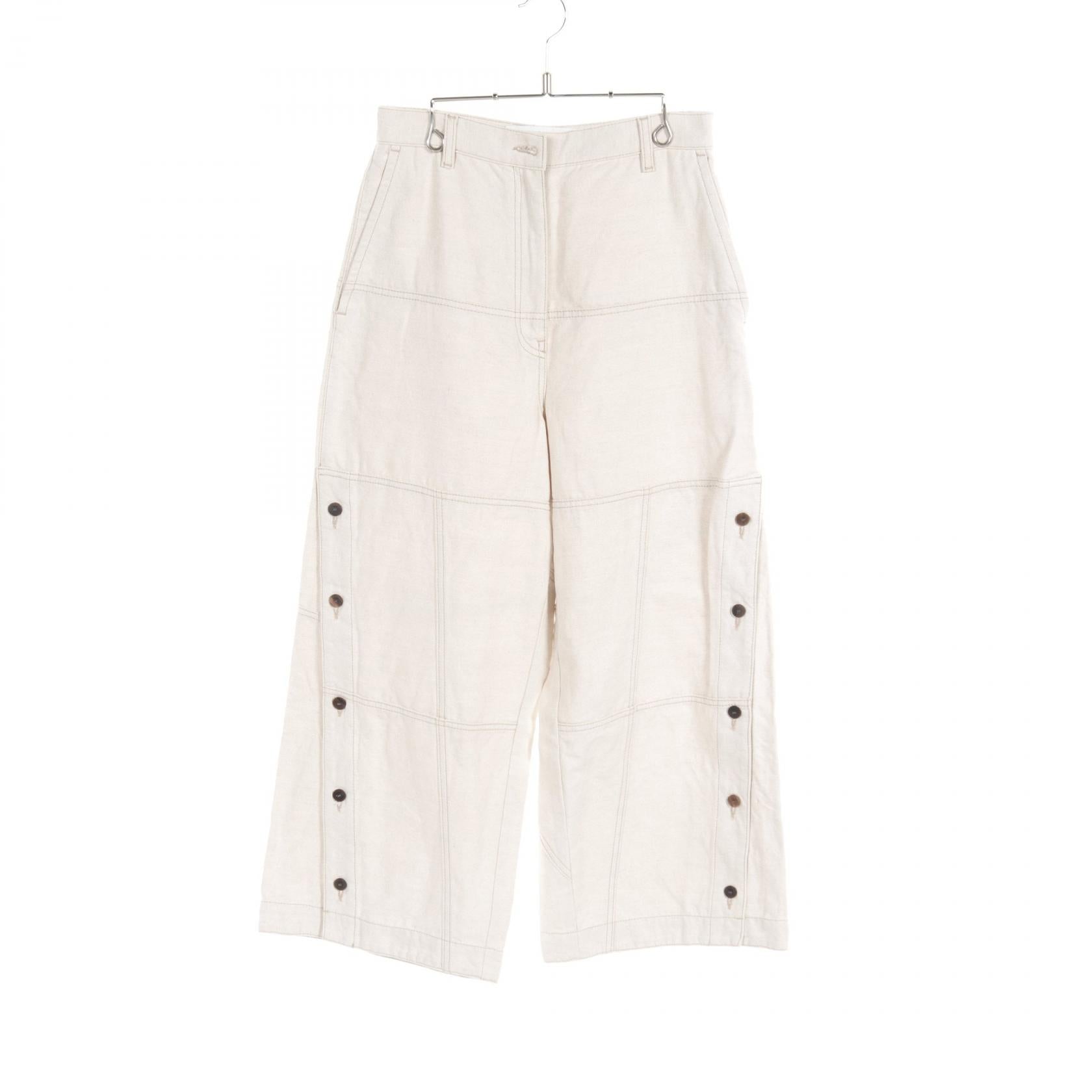 Loewe Cotton Fabric Pants Ivory