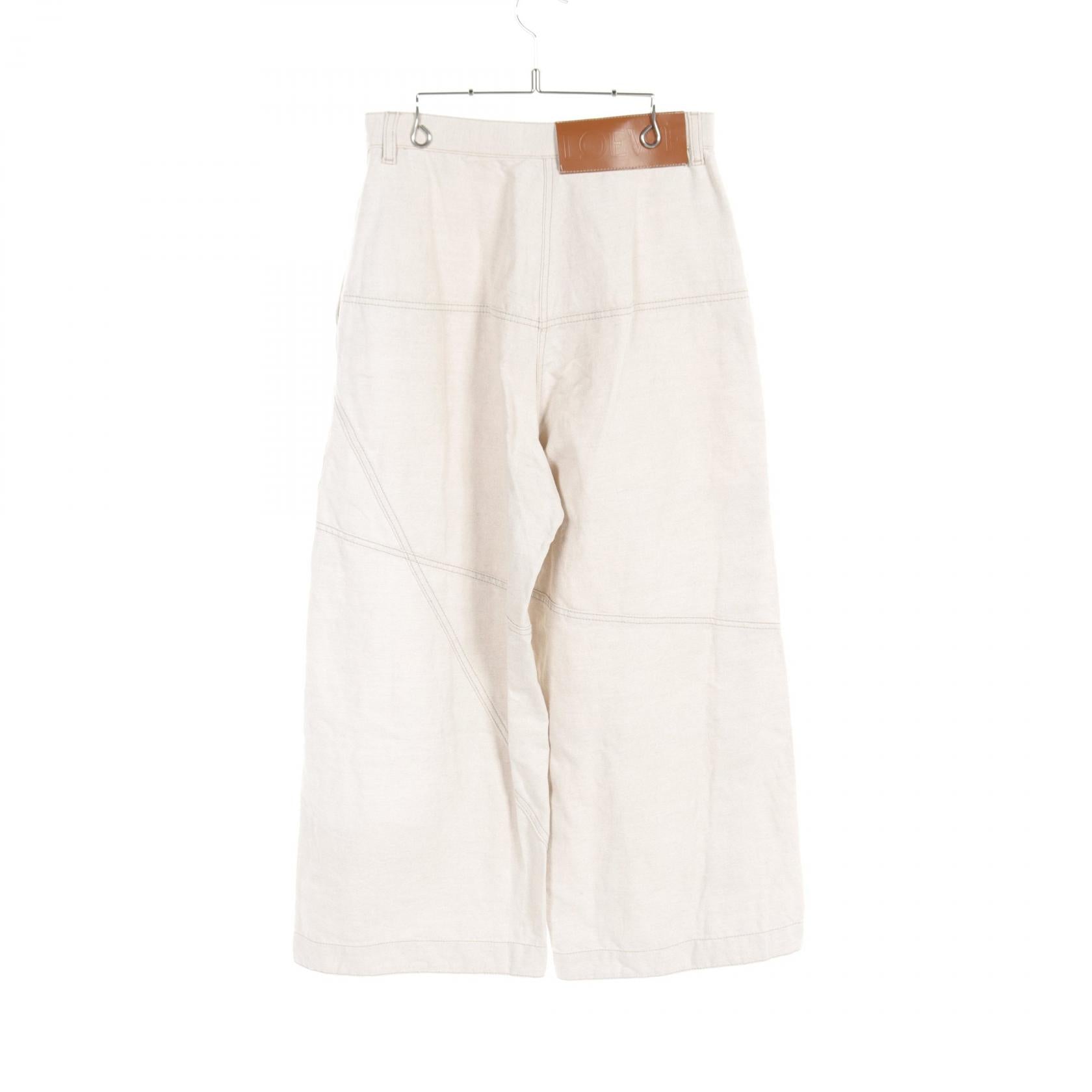 Loewe Cotton Fabric Pants Ivory