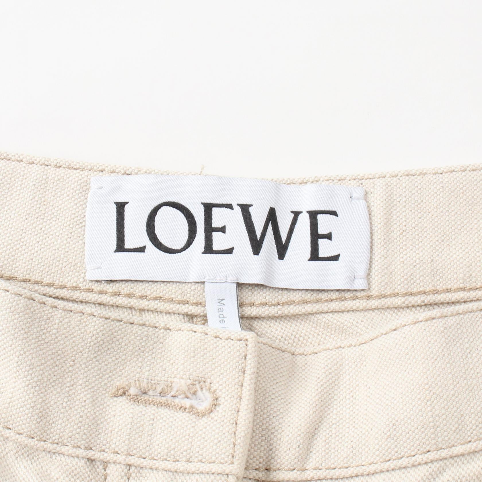 Loewe Cotton Fabric Pants Ivory