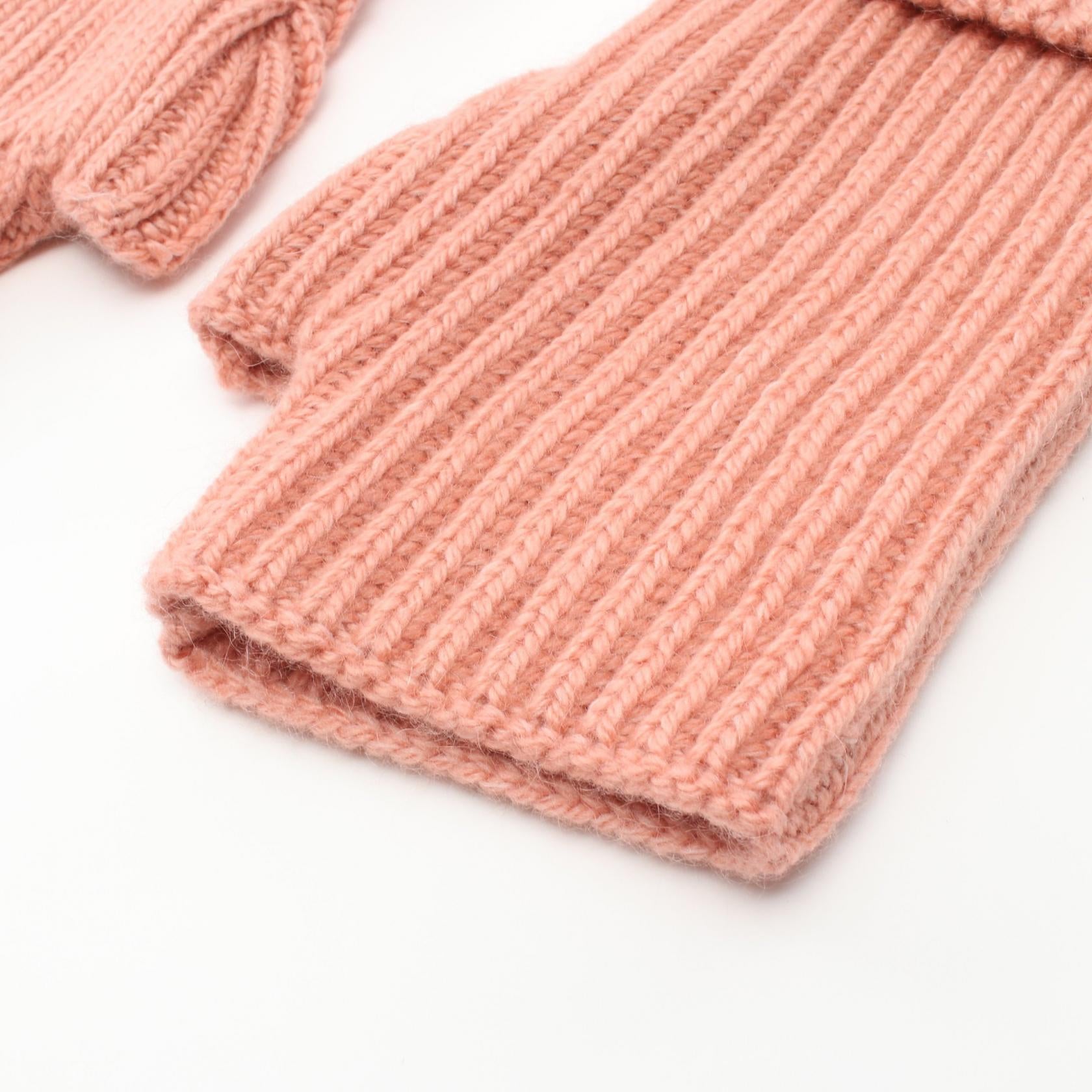 Hermes Cashmere Mohair Gloves Pink