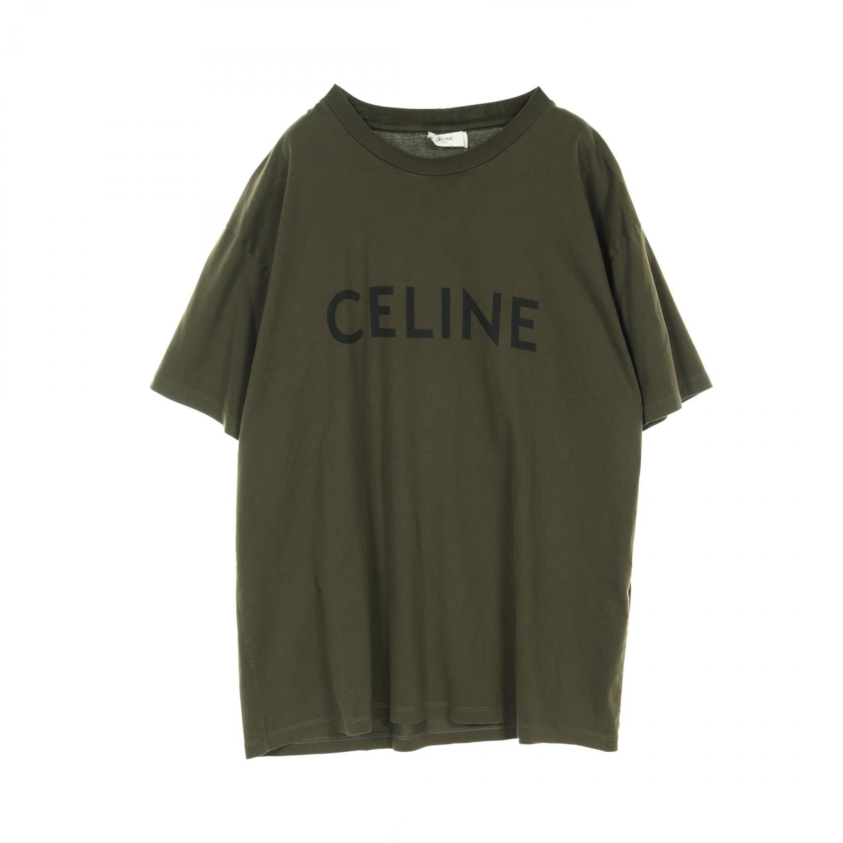 Celine Loose Fit Cotton T-Shirt Khaki