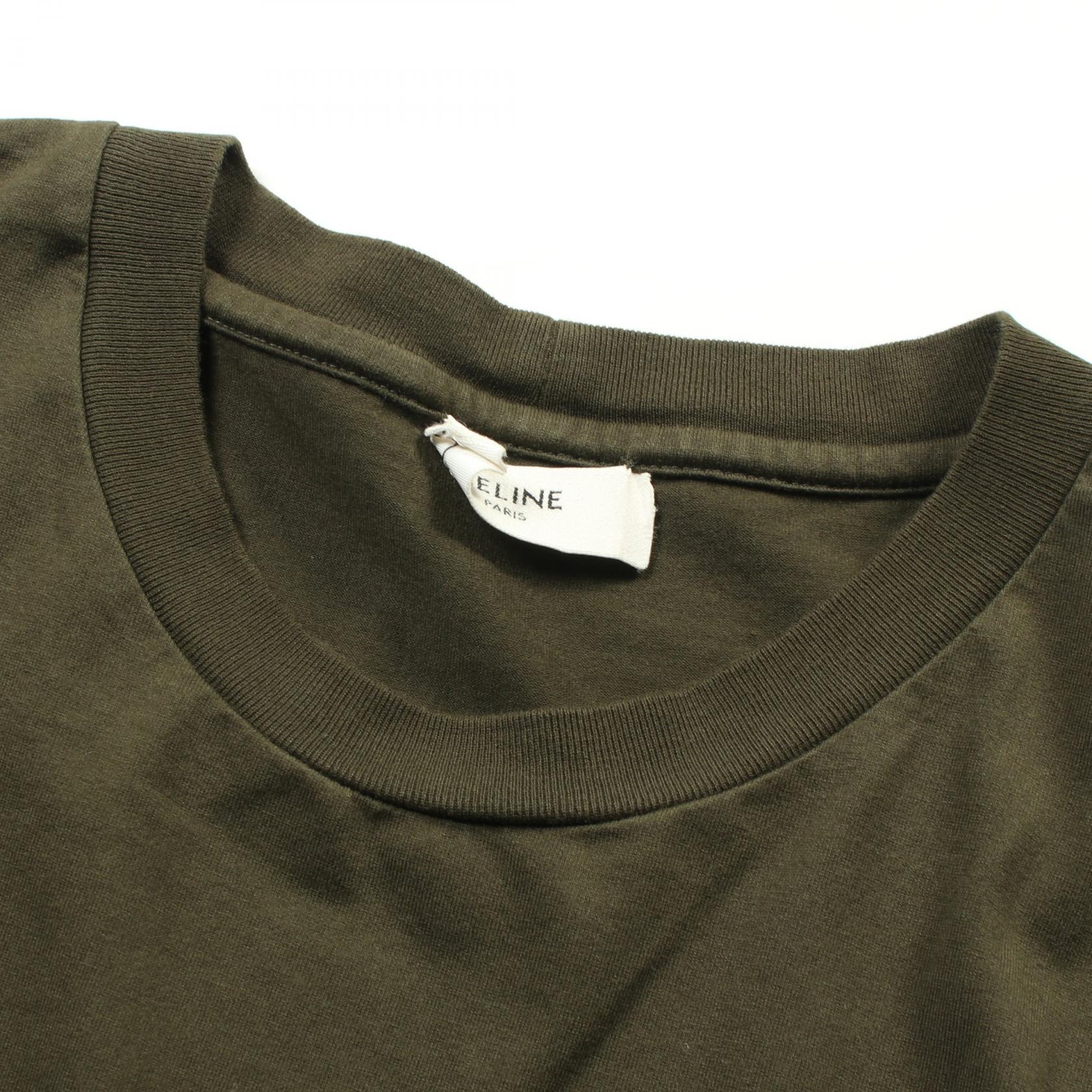 Celine Loose Fit Cotton T-Shirt Khaki