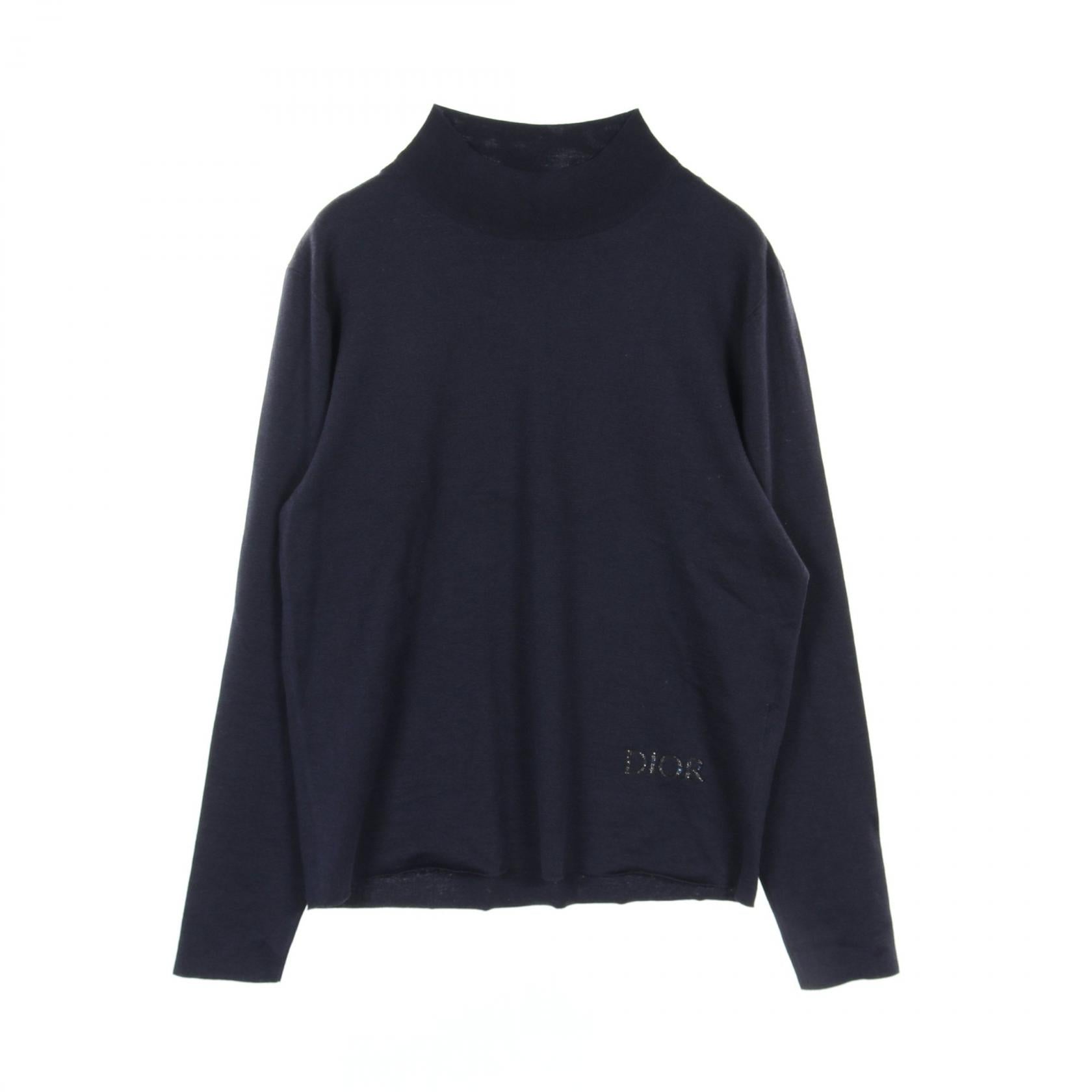 Dior Wool Silk Knit Top Navy Men