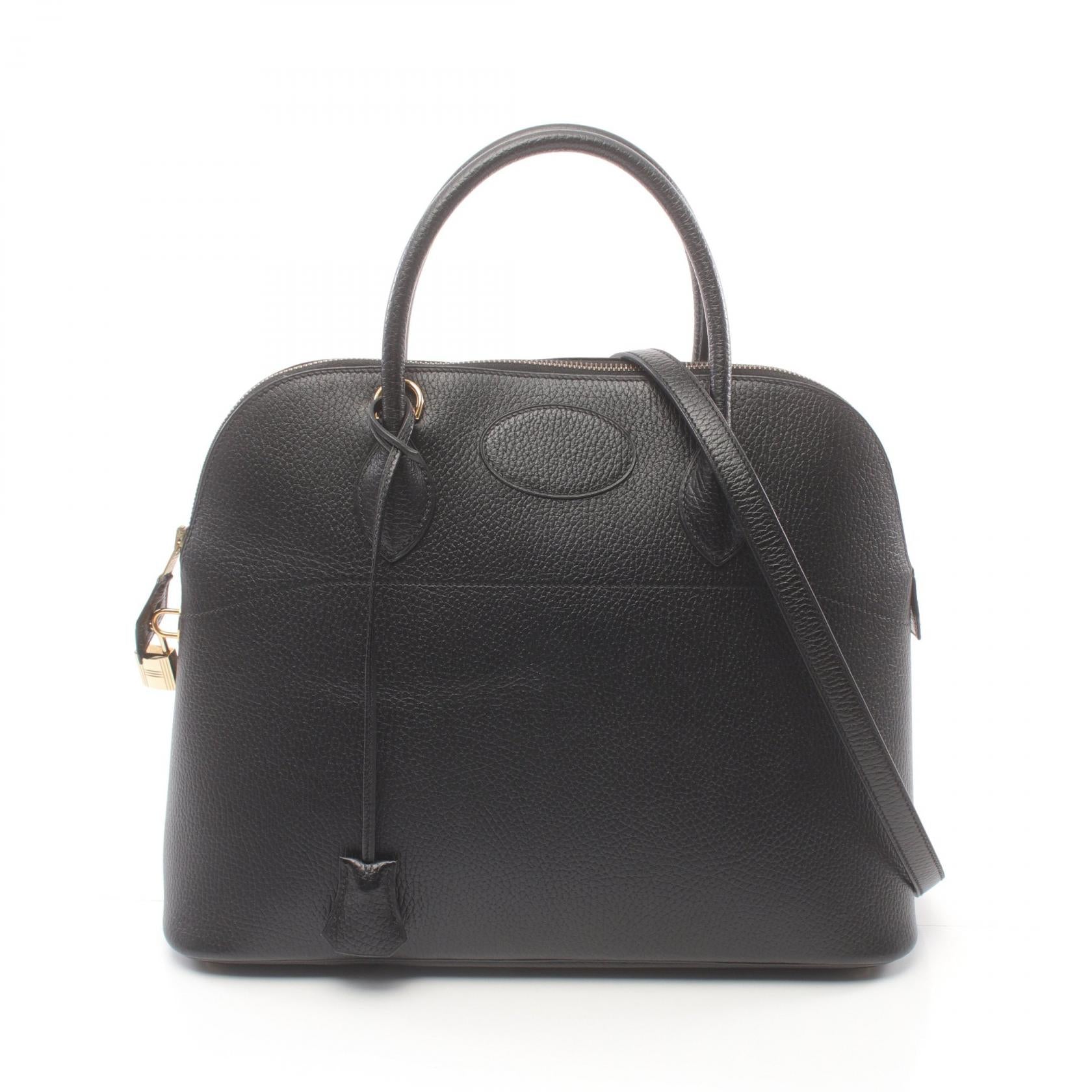 Hermes Bolide 35 Handbag Ardennes Black