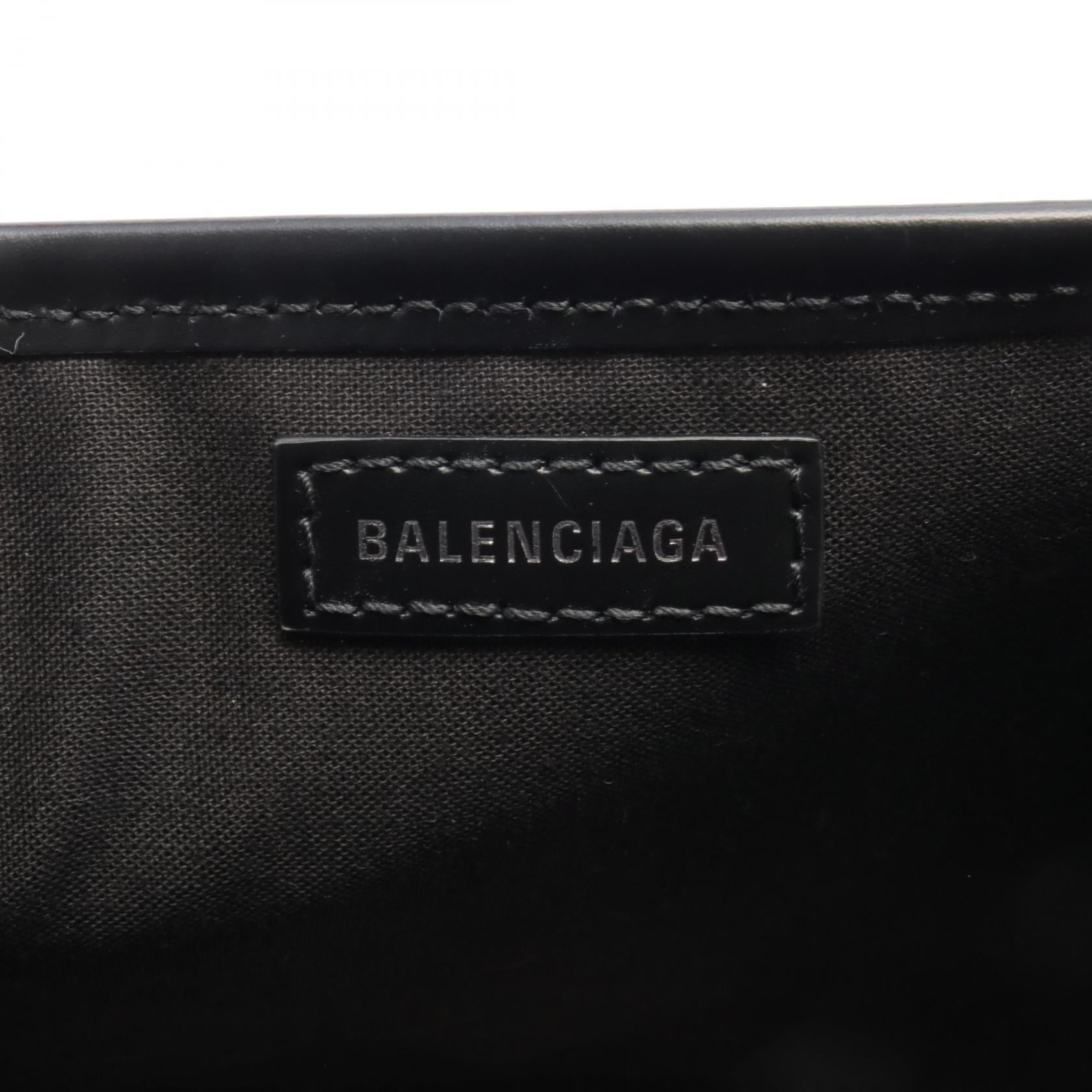 Balenciaga Canvas Leather Navy Cabas XS Handbag