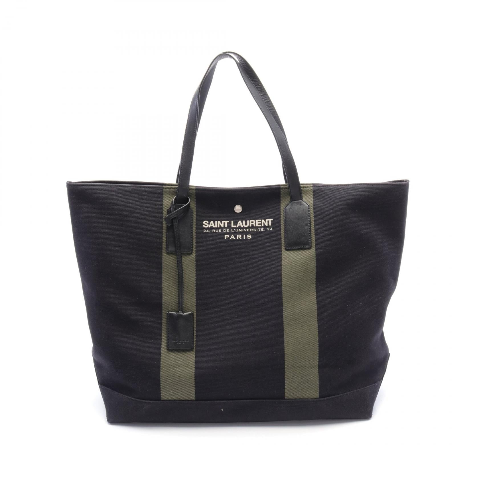 Yves Saint Laurent Canvas Leather Tote Bag