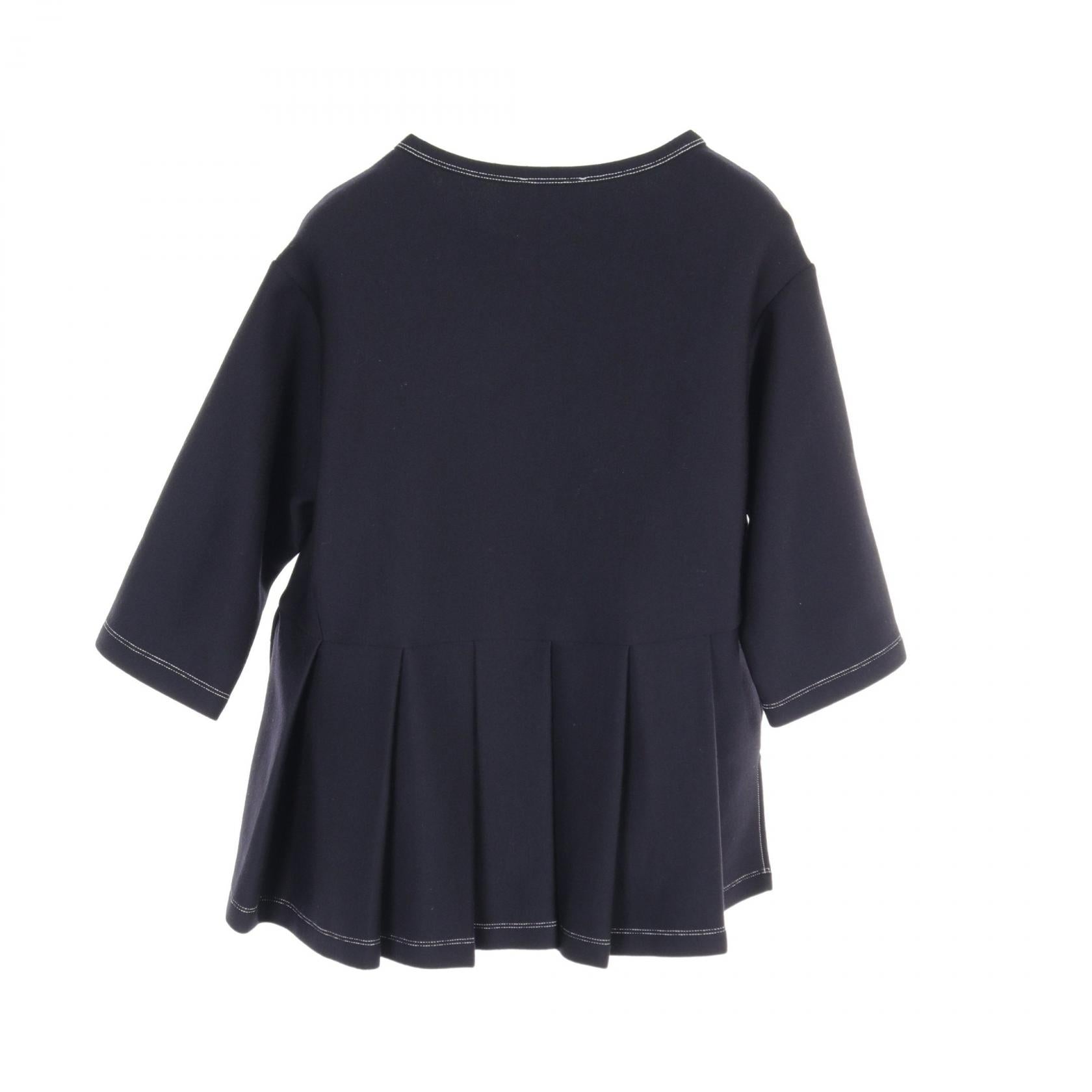 Marni Asymmetrical Pleated Wool Nylon Pullover Top