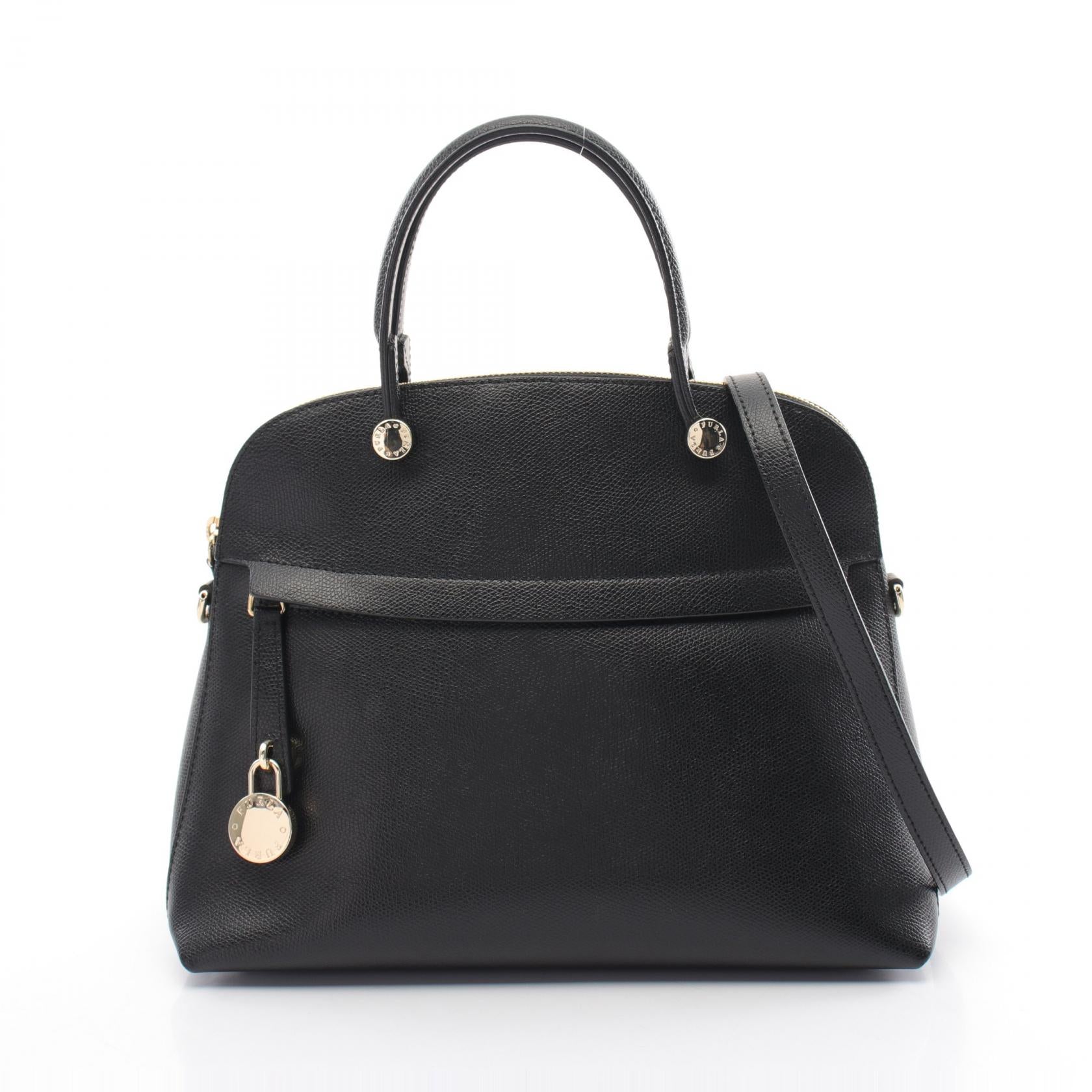 Furla Piper M Leather Handbag Black