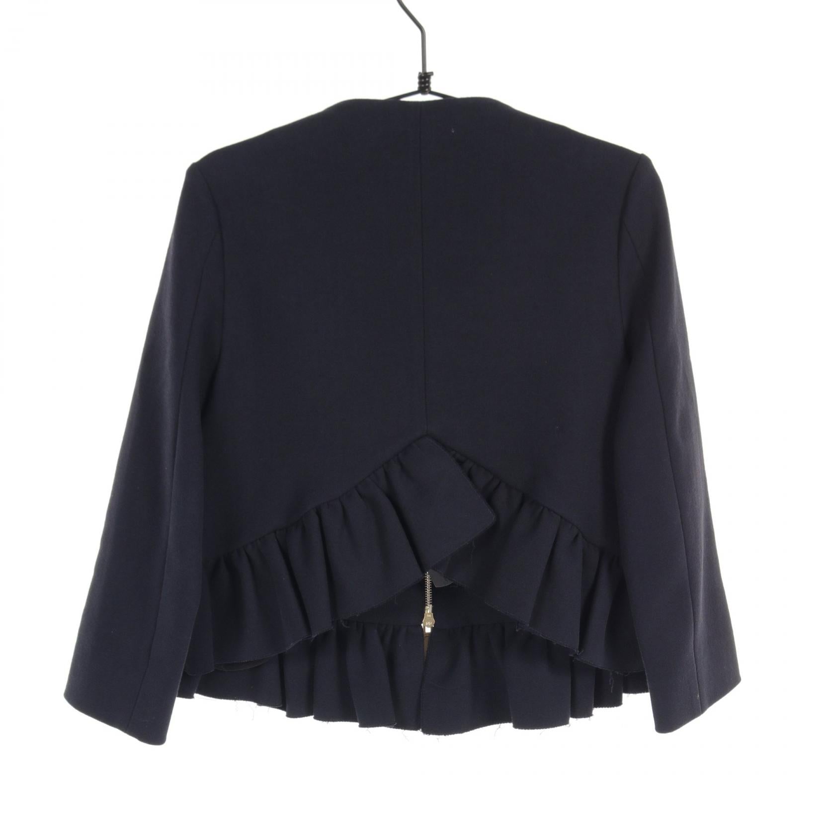 Marni Cotton Collarless Jacket Navy