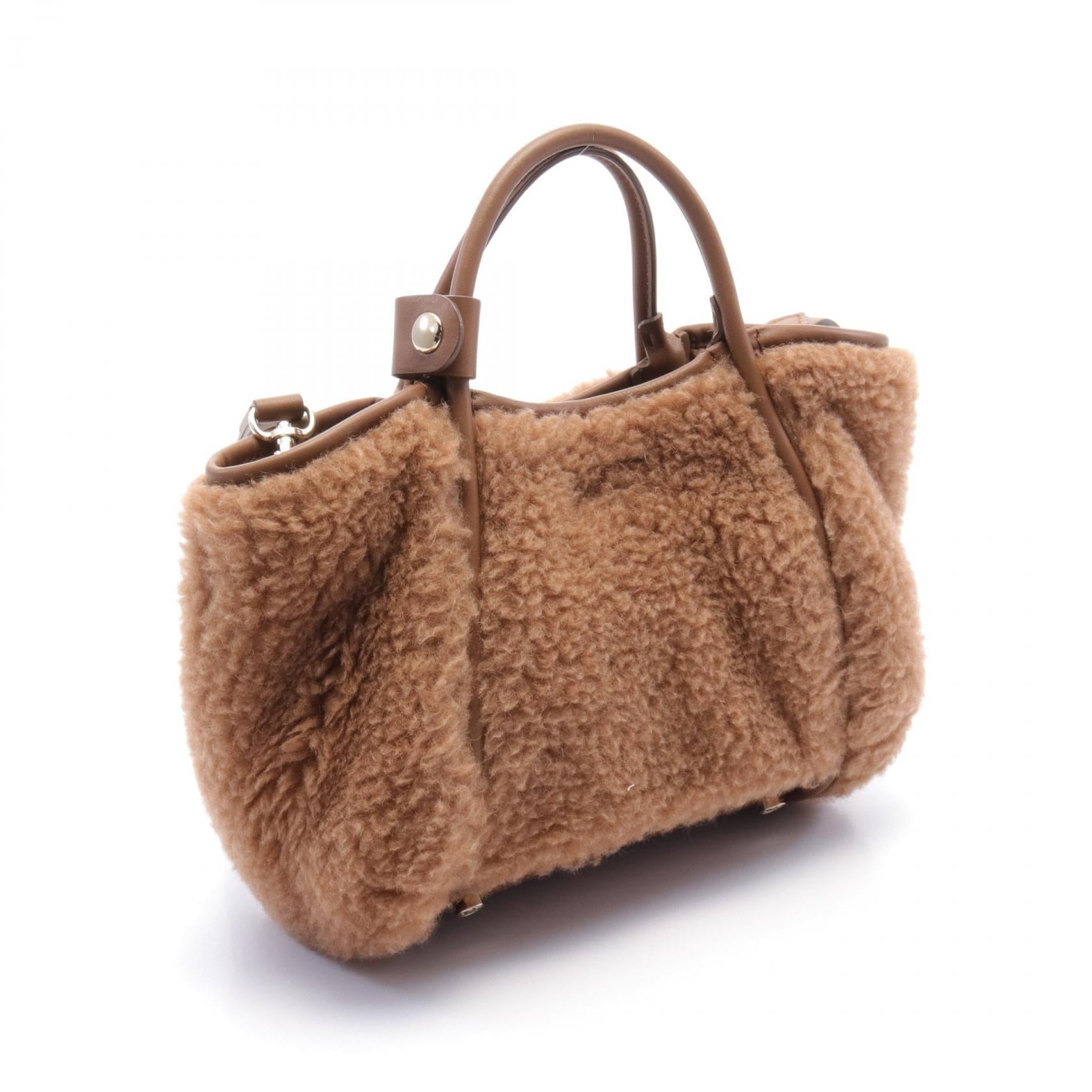 Max Mara Teddy Leather Handbag Camel