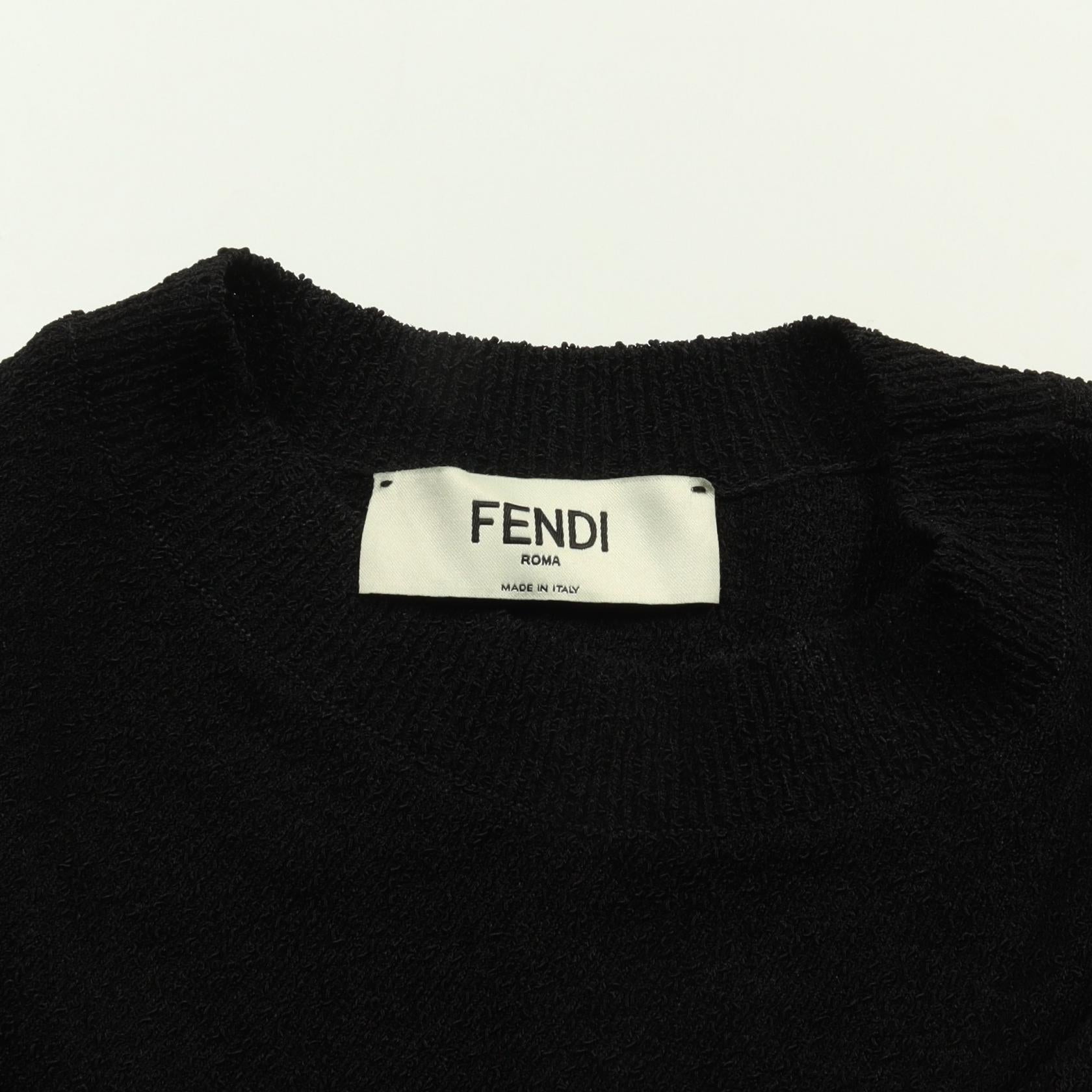 Fendi Rayon Knit Top Black