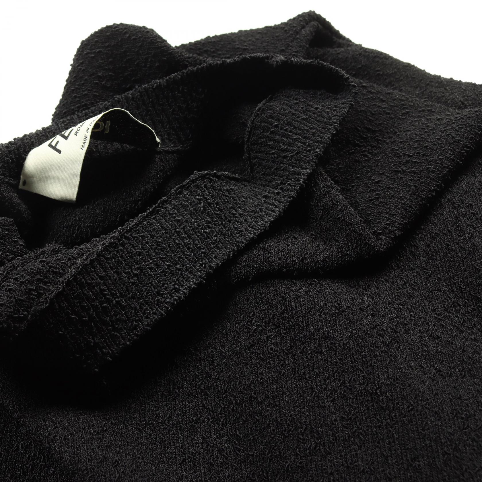 Fendi Rayon Knit Top Black