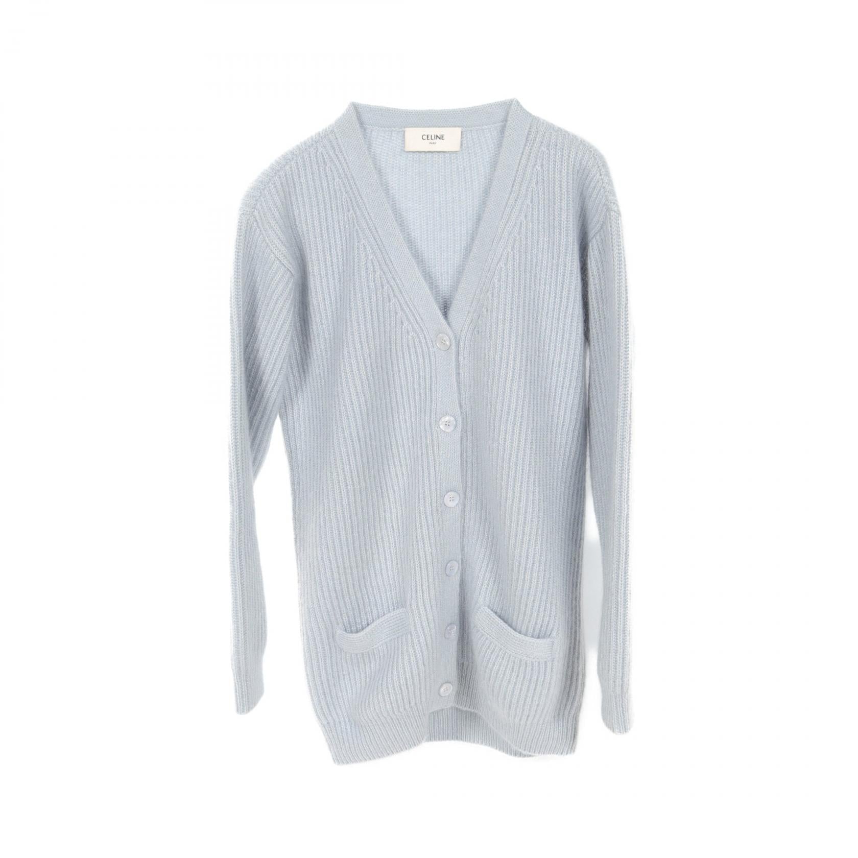 Celine Silk Mohair Cardigan Blue