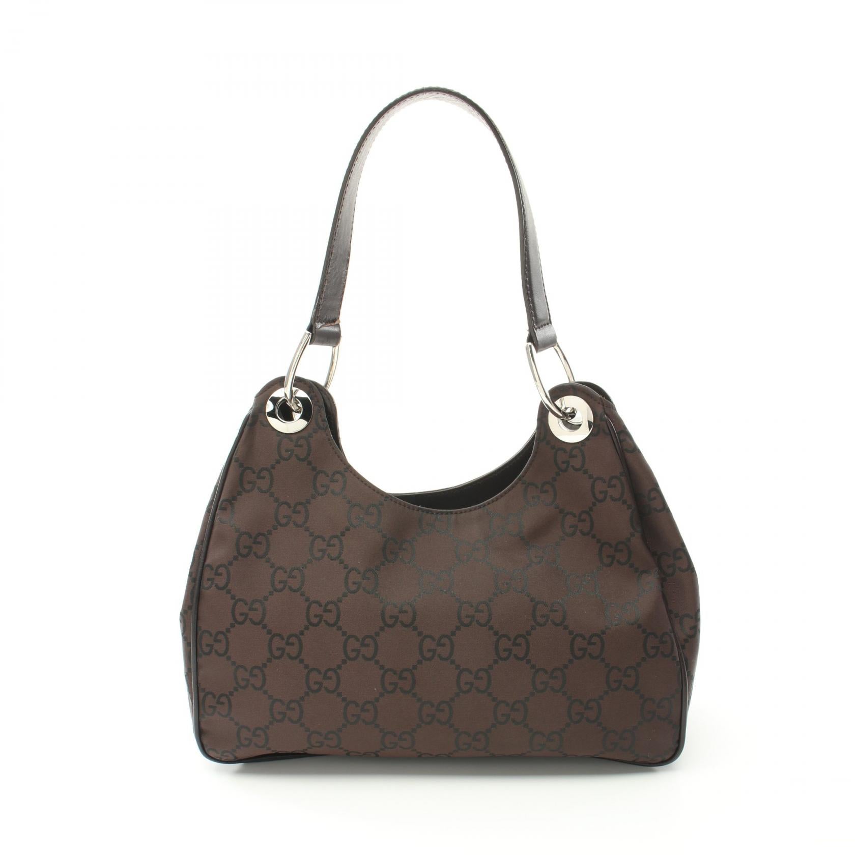 Gucci GG Pattern Shoulder Bag Leather Nylon