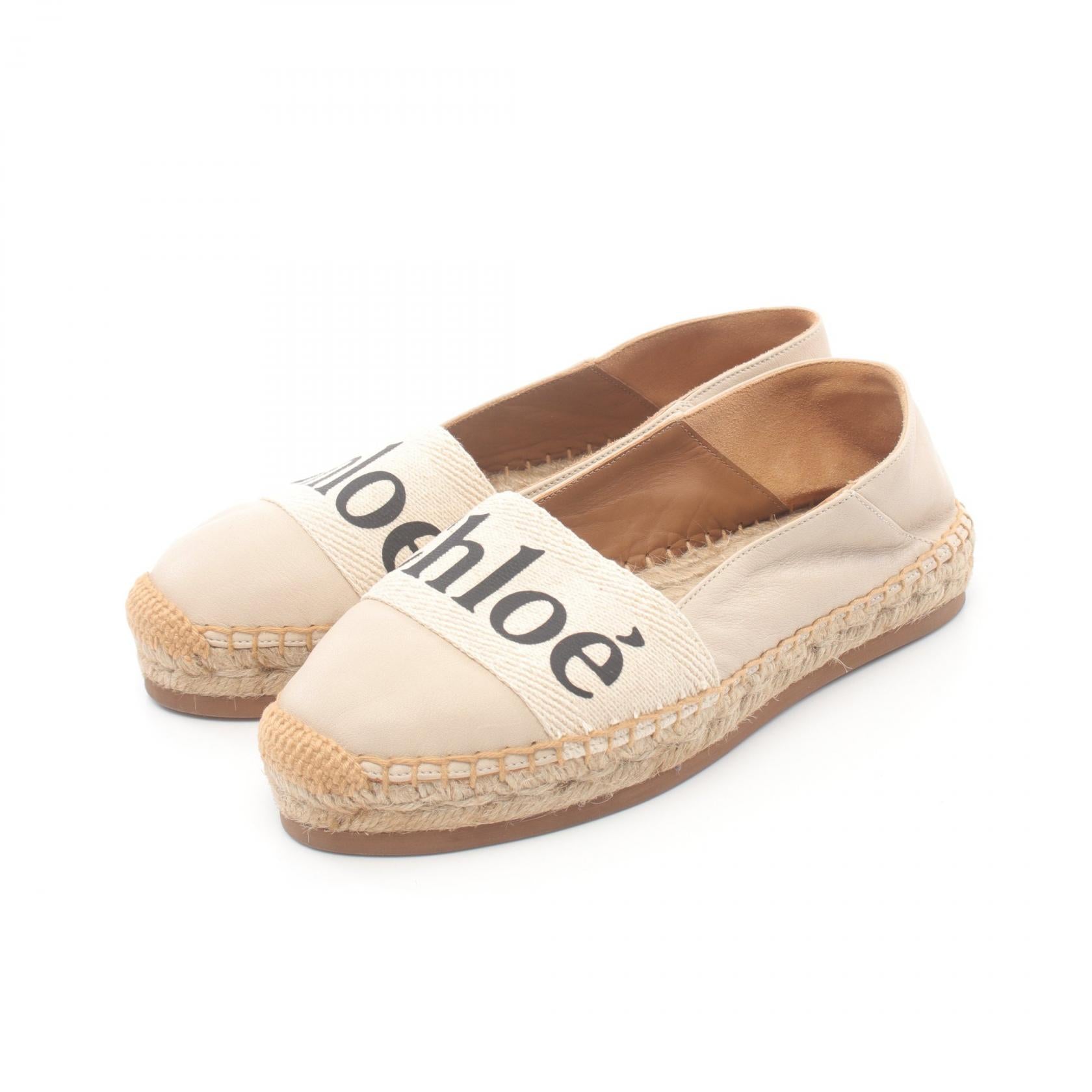 Chloe WOODY Leather Canvas Shoes