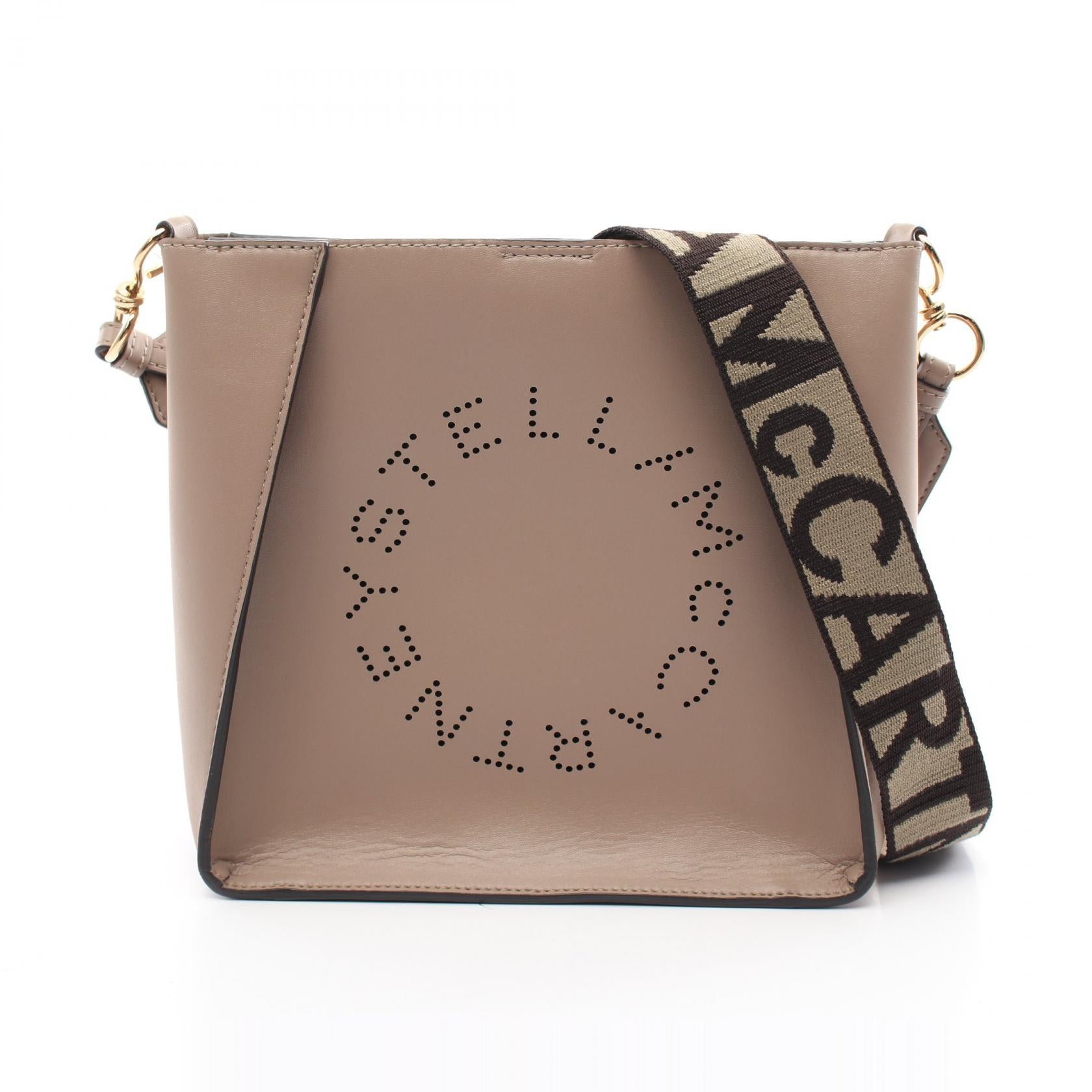 Stella McCartney Logo Crossbody Bag Beige