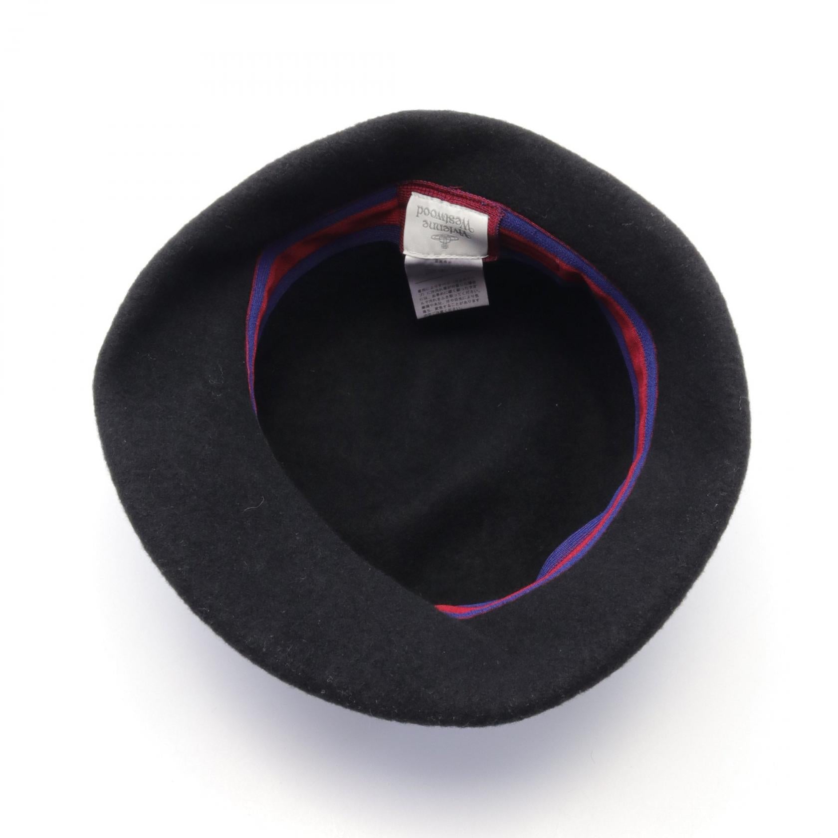 Vivienne Westwood Wool ORB Embroidered Hat Black