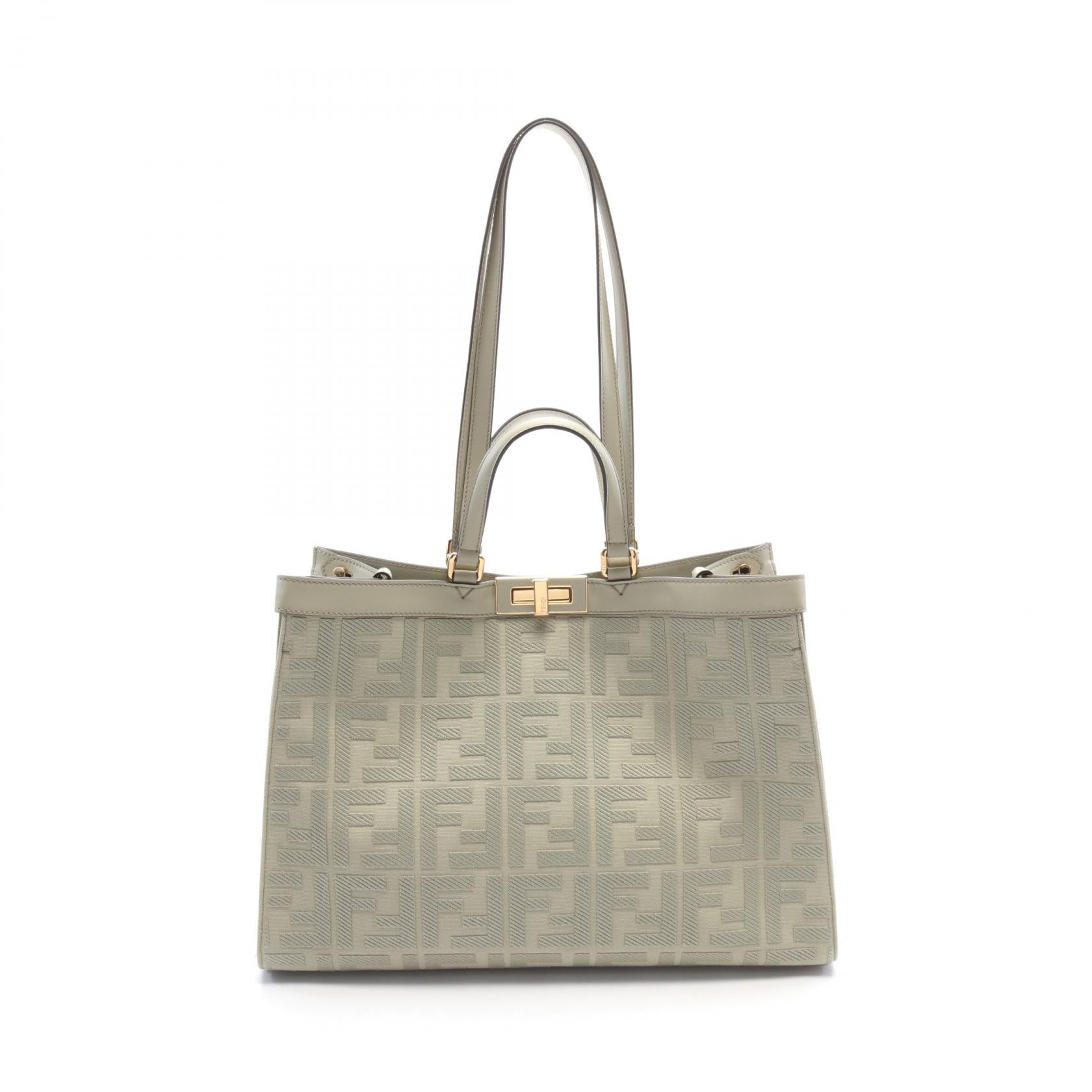 Fendi Peekaboo X-Tote Medium Canvas Leather Bag