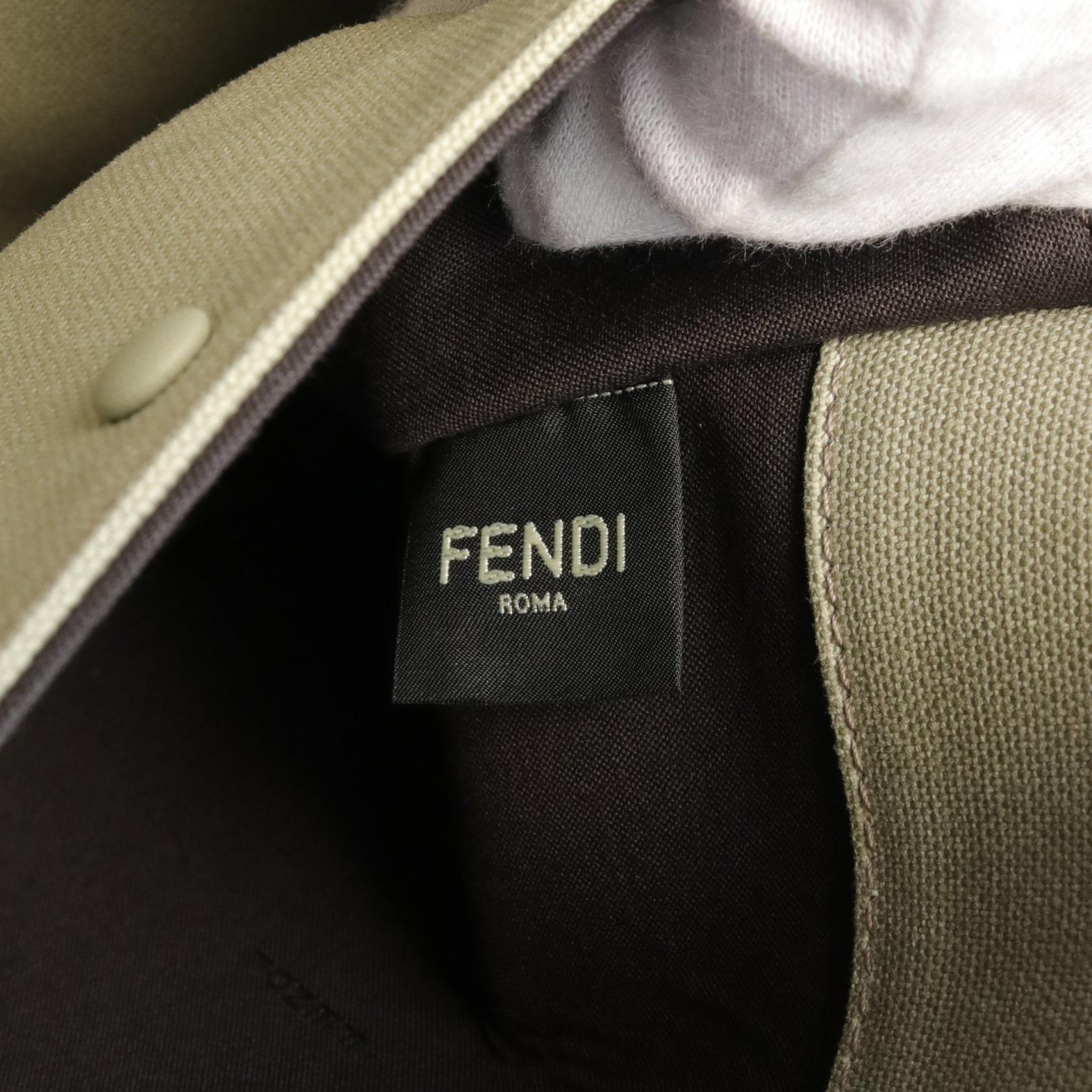 Fendi Peekaboo X-Tote Medium Canvas Leather Bag