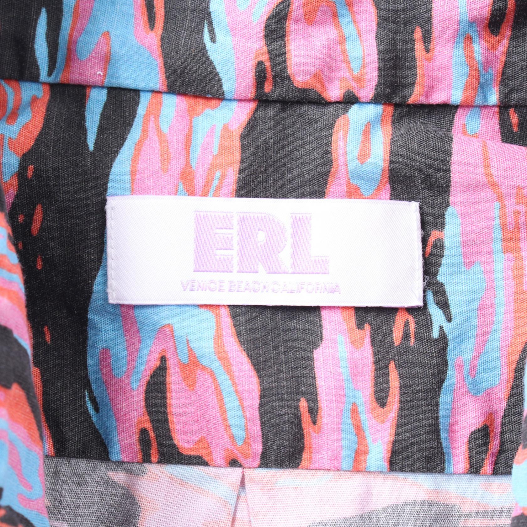 ERL Cotton T-Shirt for Men, Pink/Black/Blue