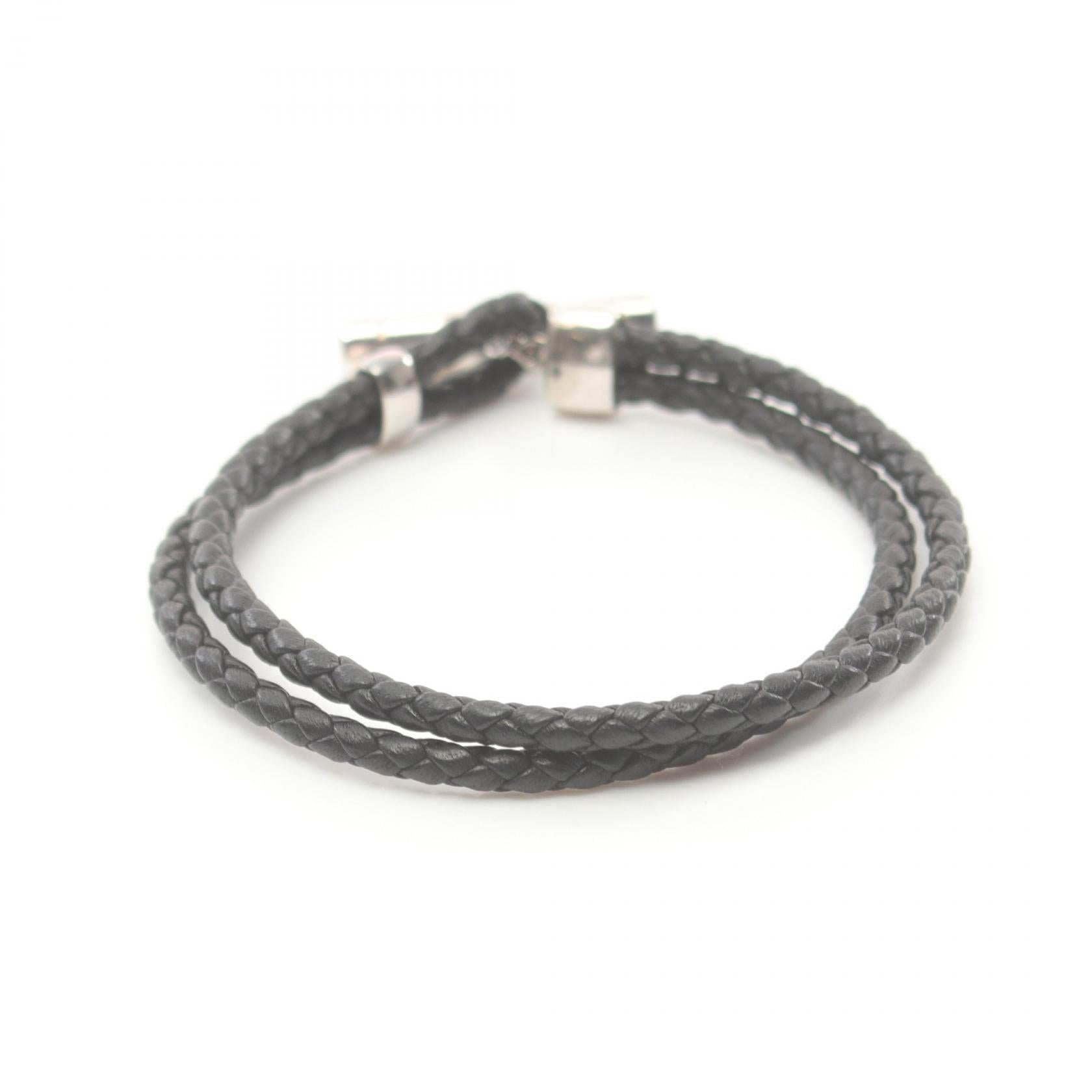 Bottega Veneta Leather Stainless Steel Bracelet